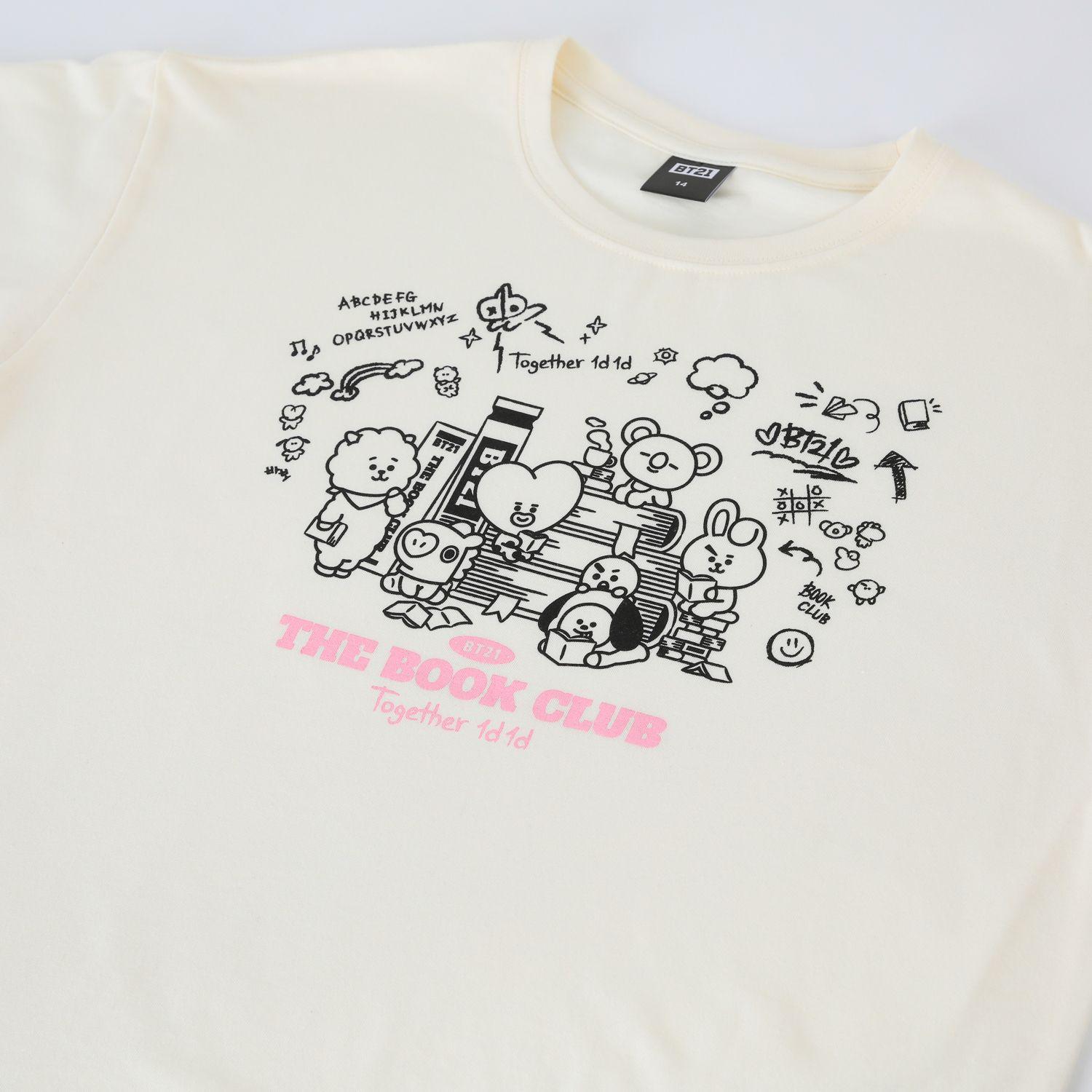 Polera Manga Corta Niña Beige Book Club BT21-3
