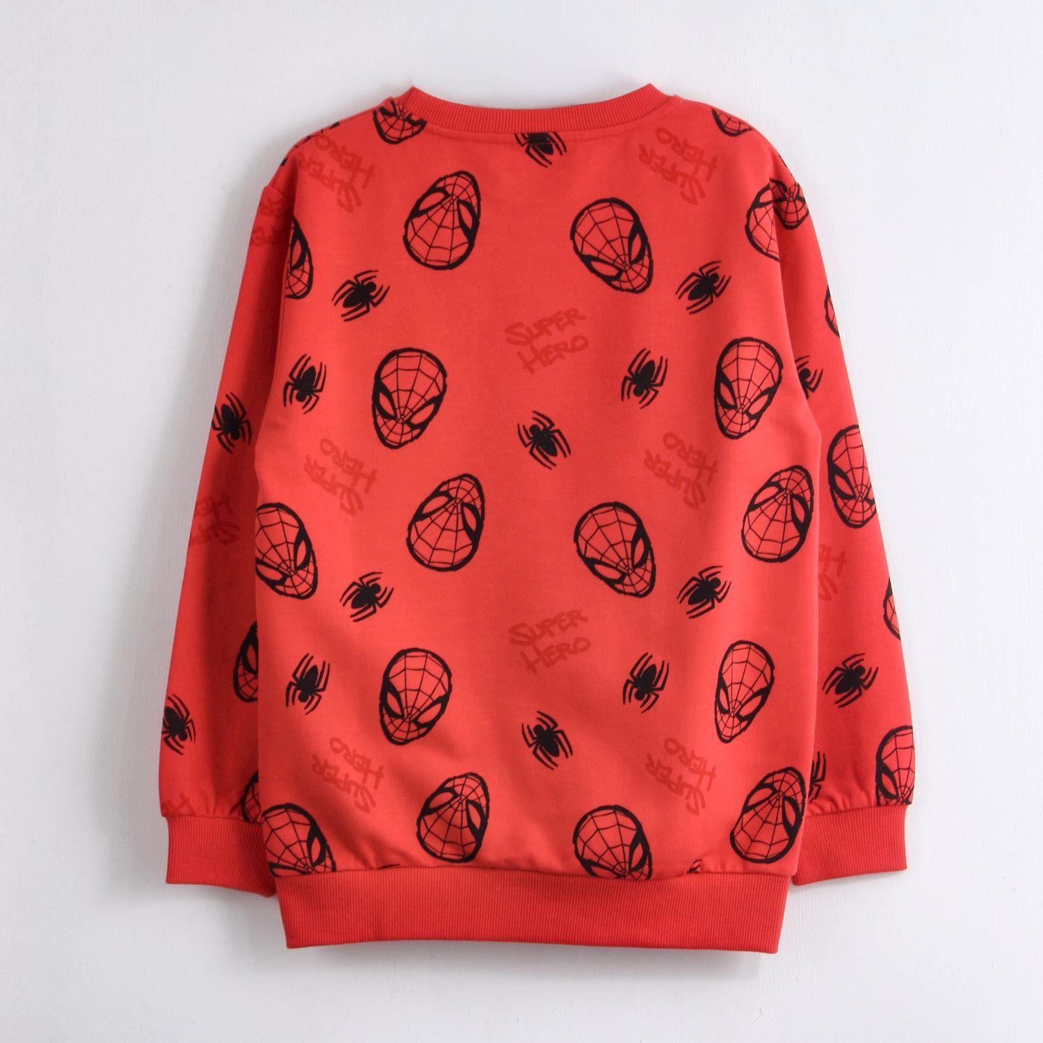 Polerón Cerrado Niño Spiderman Marvel Full Print Rojo-2