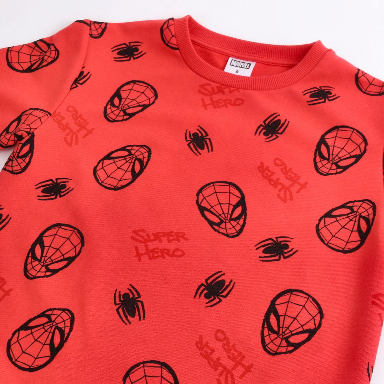 Polerón Cerrado Niño Spiderman Marvel Full Print Rojo-3