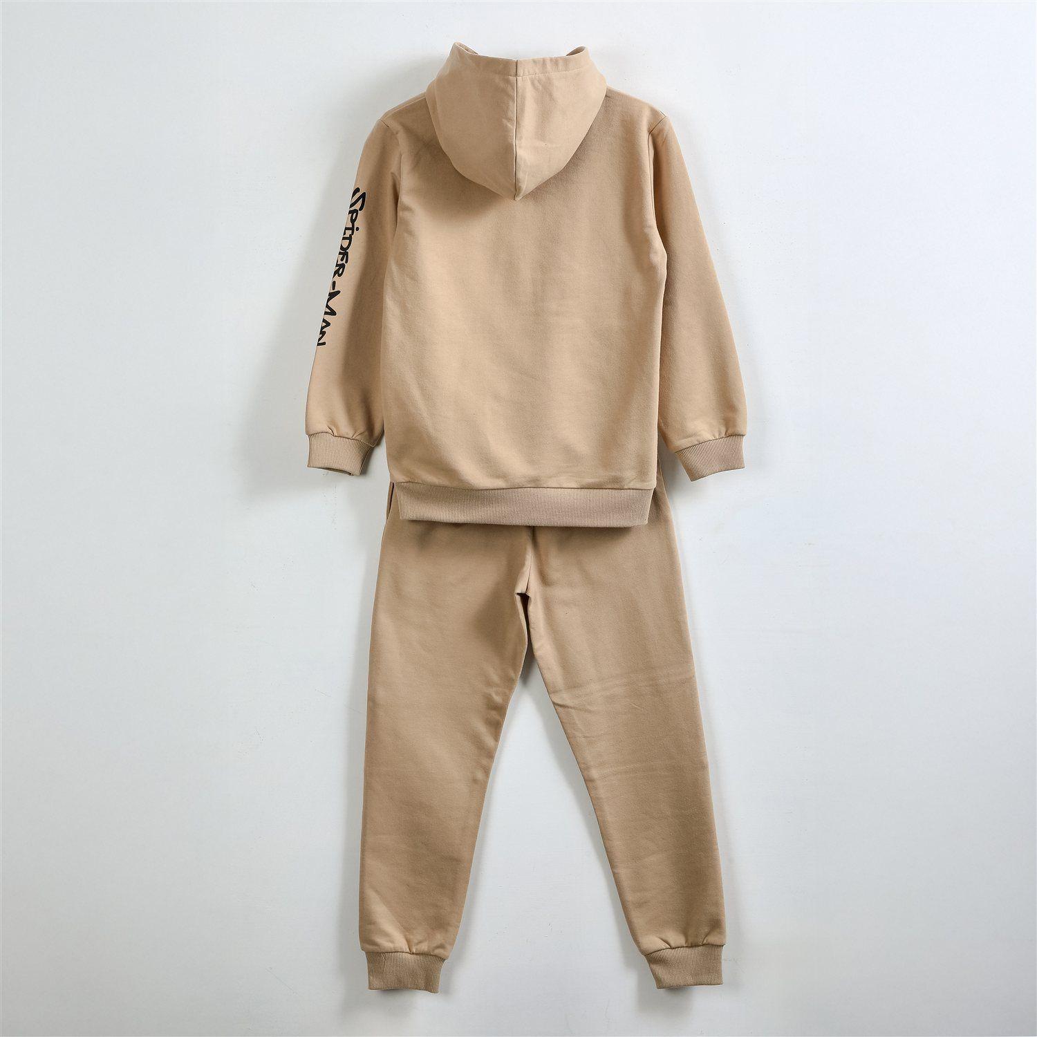 Conjunto Buzo Niño Spiderman Marvel Cara Café-2