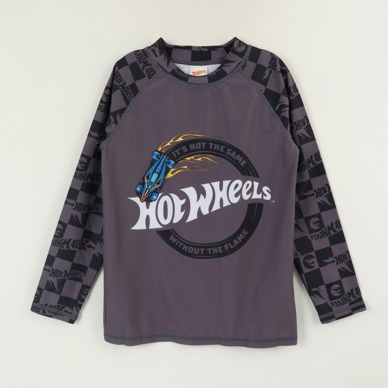 Polera UV Manga Larga Niño Negro Logo Hot Wheels-0