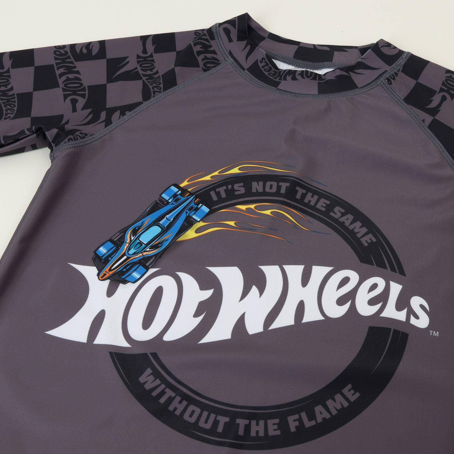 Polera UV Manga Larga Niño Negro Logo Hot Wheels-2