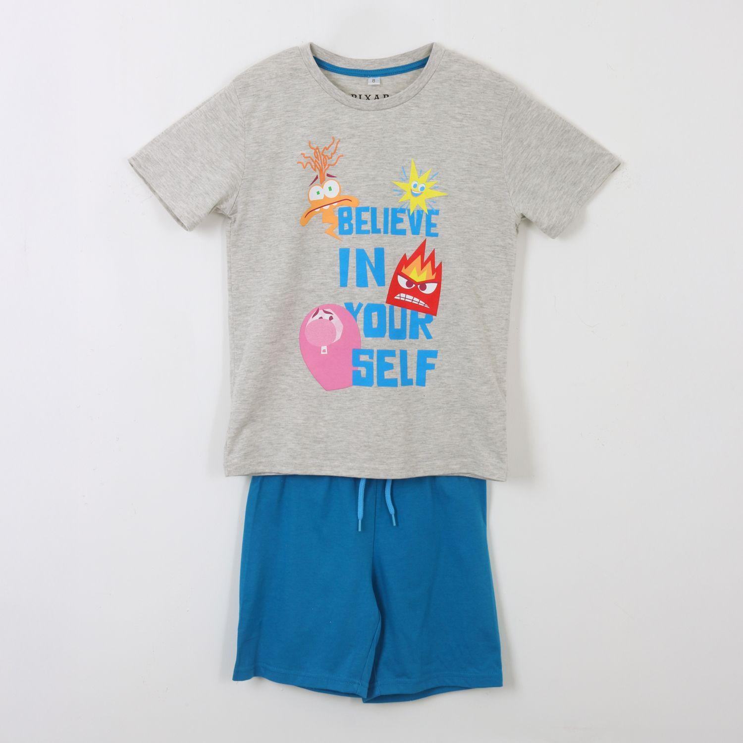 Pijama Manga Corta Niño Gris Intensamente Pixar Disney-0