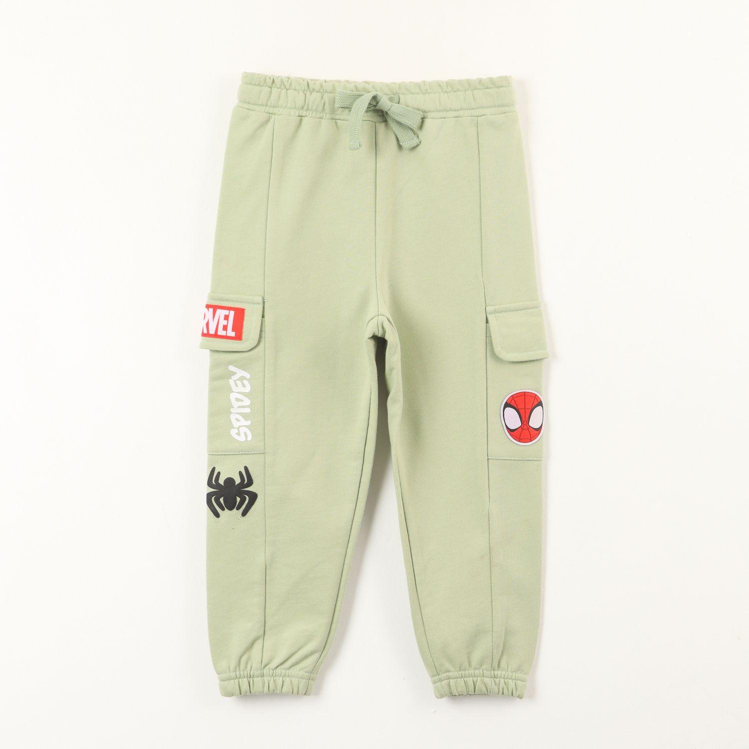 Pantalon Cargo De Buzo Niño Spidey Bolsillos Verde Marvel-0