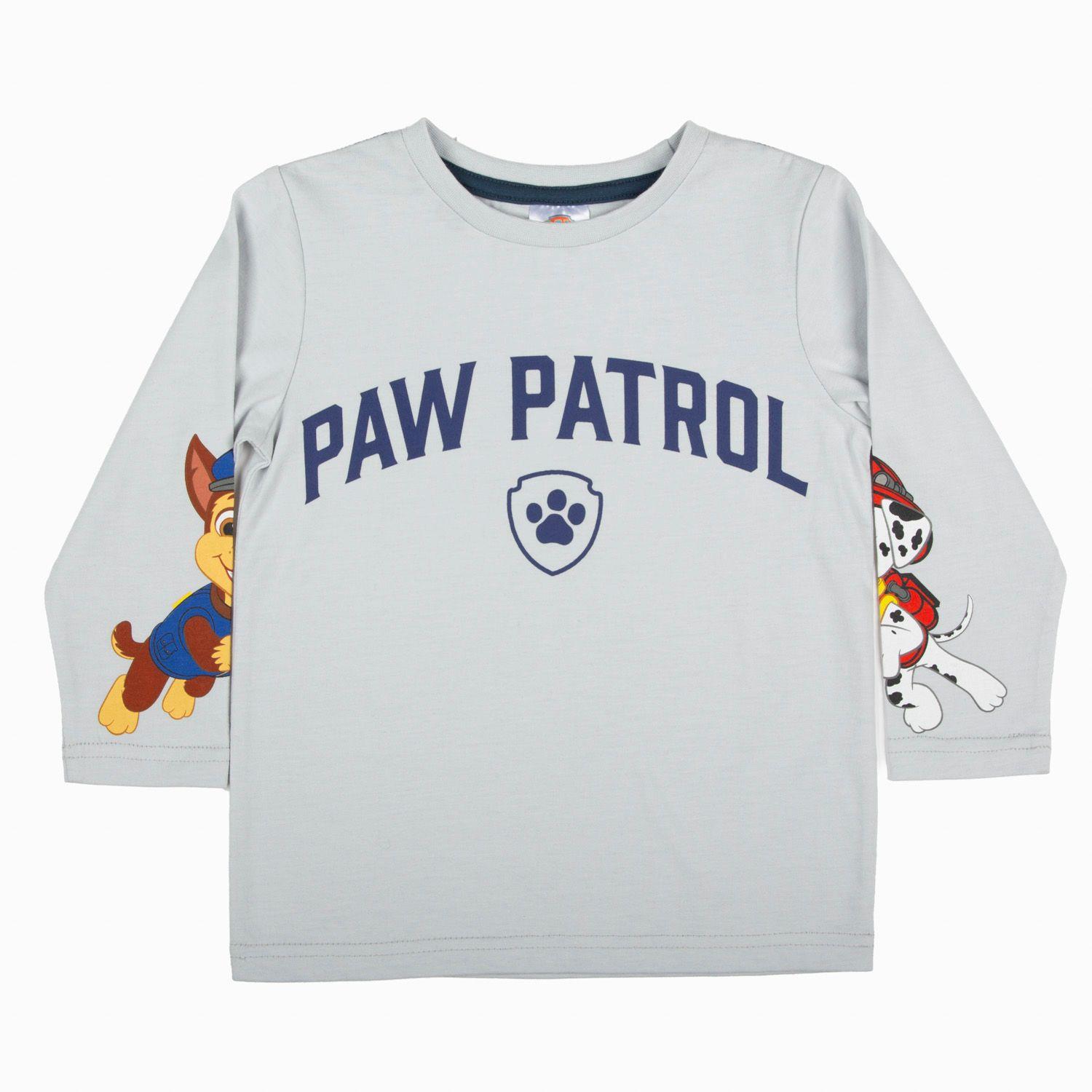 Polera Manga Larga Niño Chase Marshall Gris Paw Patrol-3