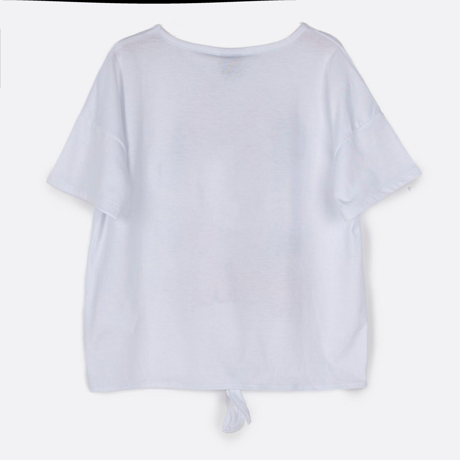 Polera Manga Corta Niña Corazon Minnie Blanco Disney-1
