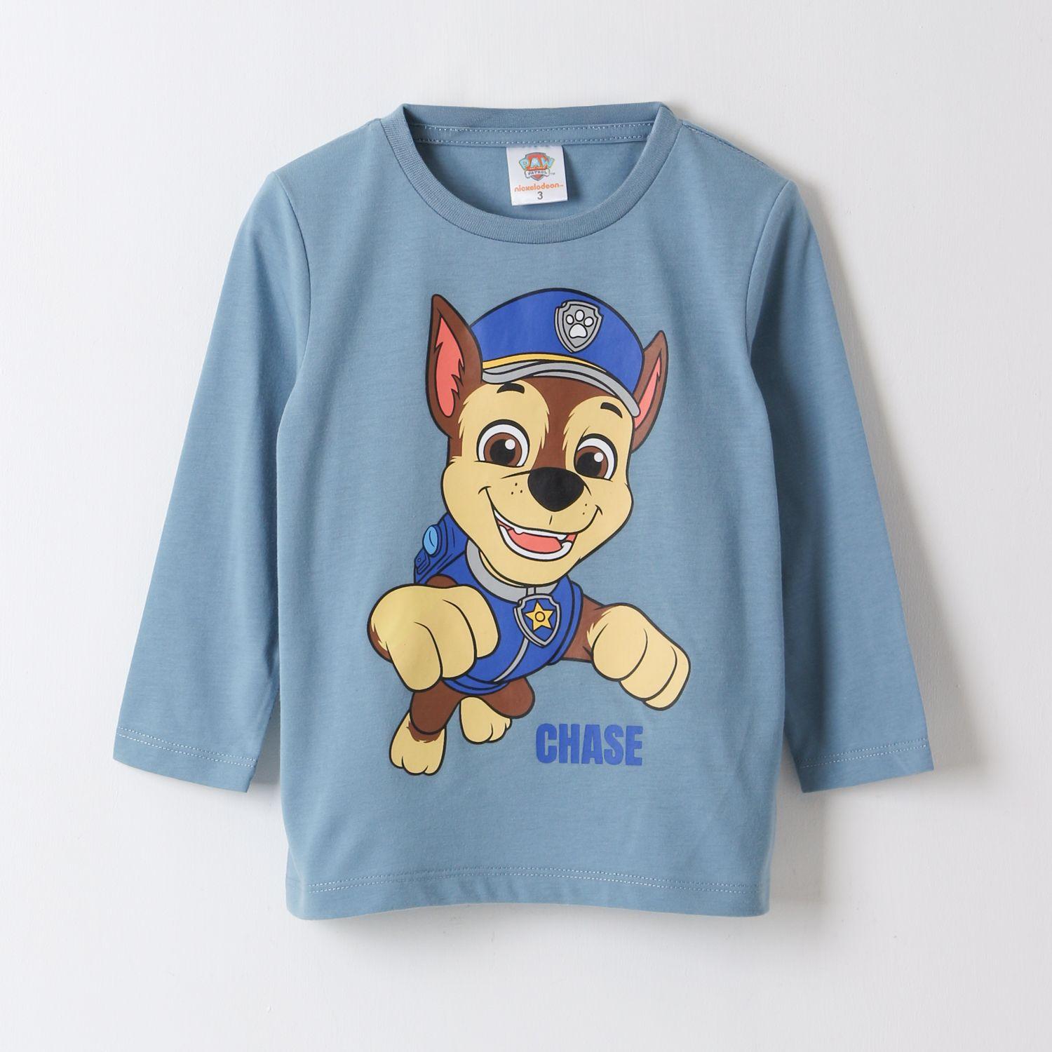 Polera Manga Larga Niño Chase Azul Paw Patrol-0