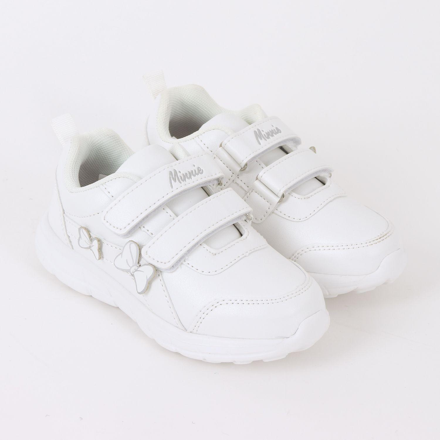 Zapatilla Escolar Niña Cintas Minnie Mouse Blanco Disney-1