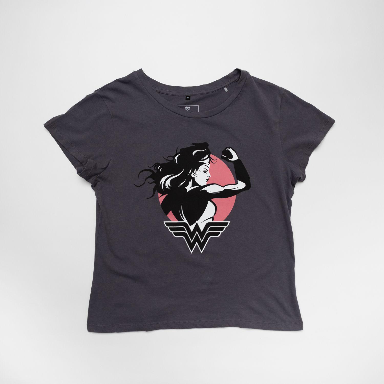 Polera Mujer Dc Comics Wonder Woman Gris-0