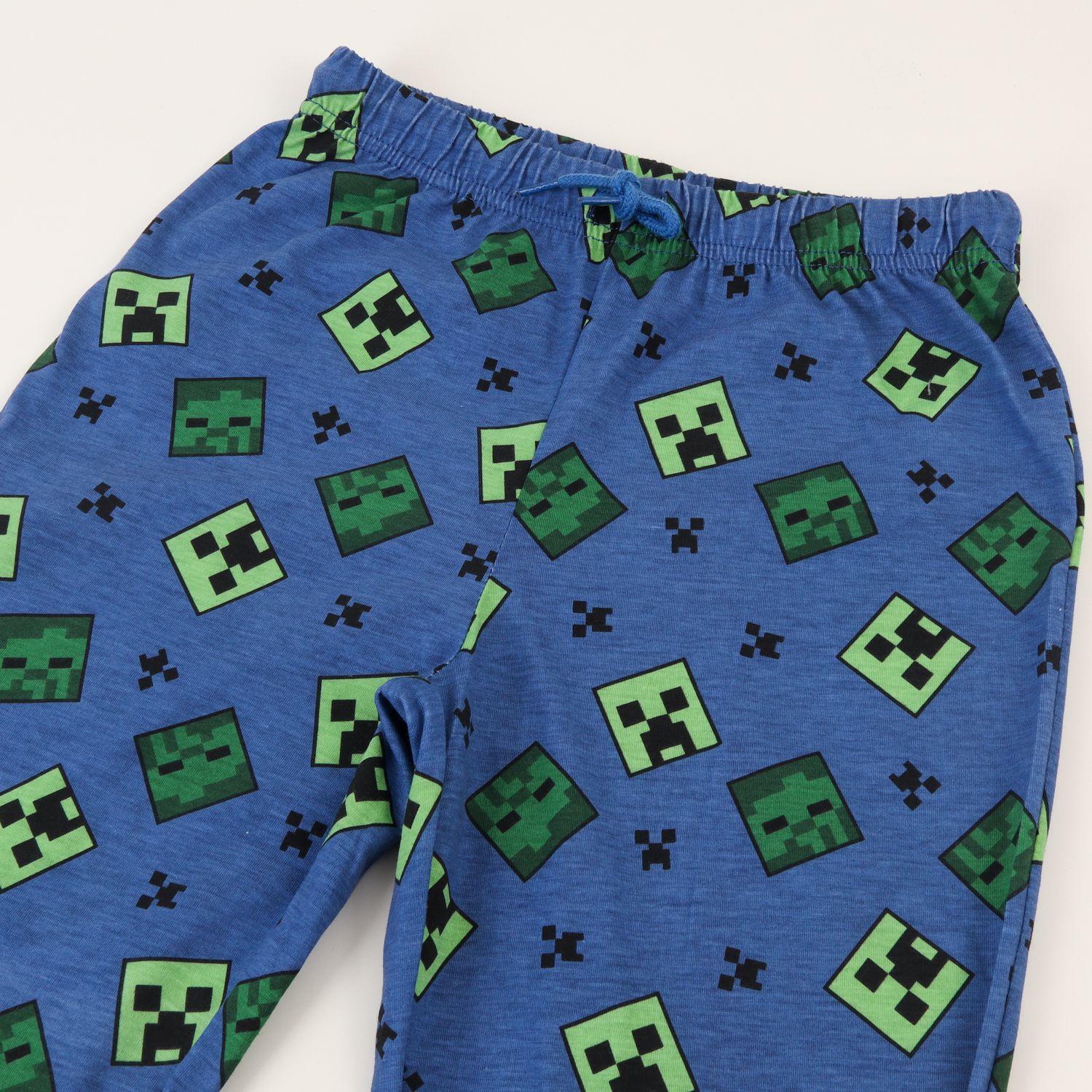 Pijama Manga Larga Niño Celeste Personajes Minecraft-3