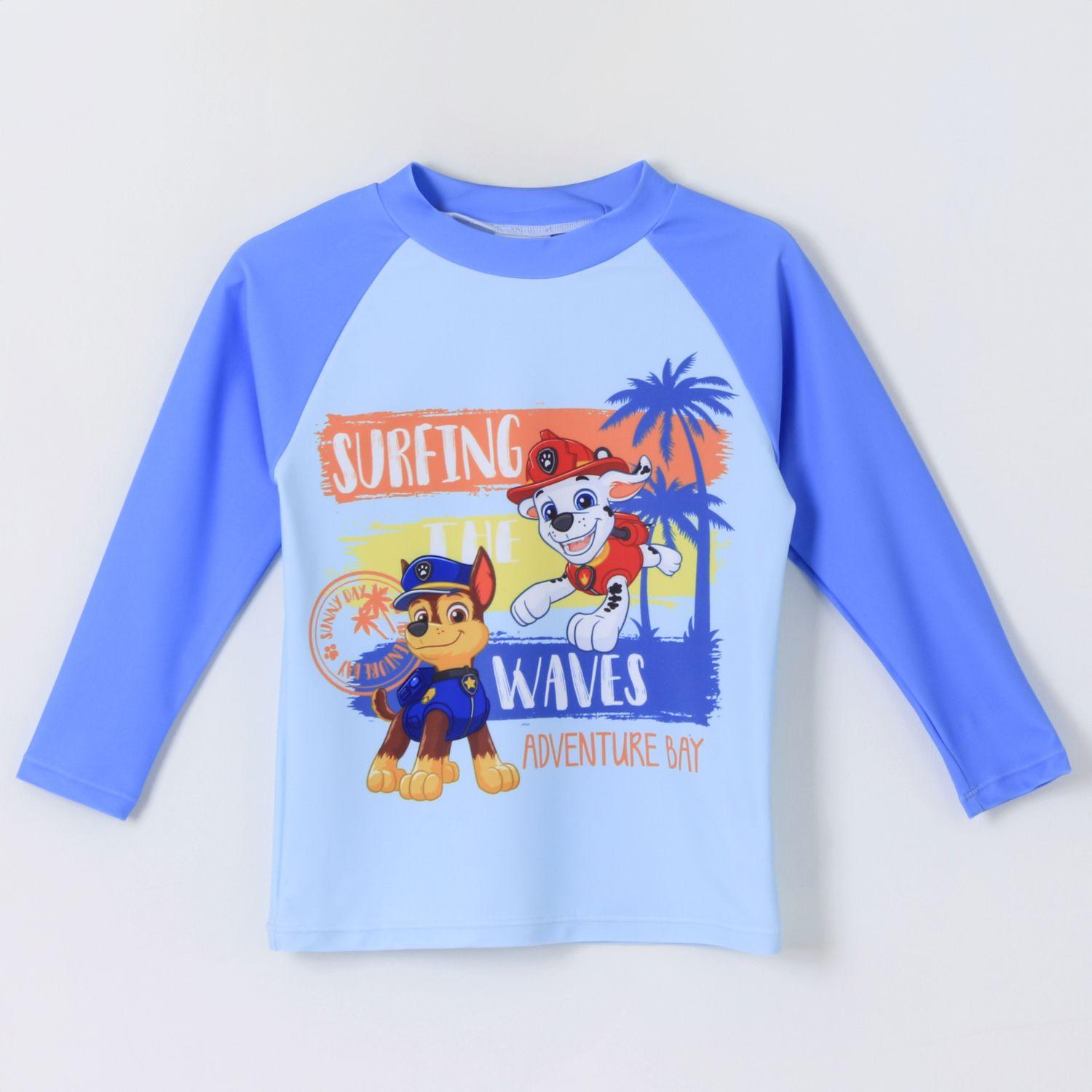 Polera UV Niño Celeste Surf Paw Patrol-0