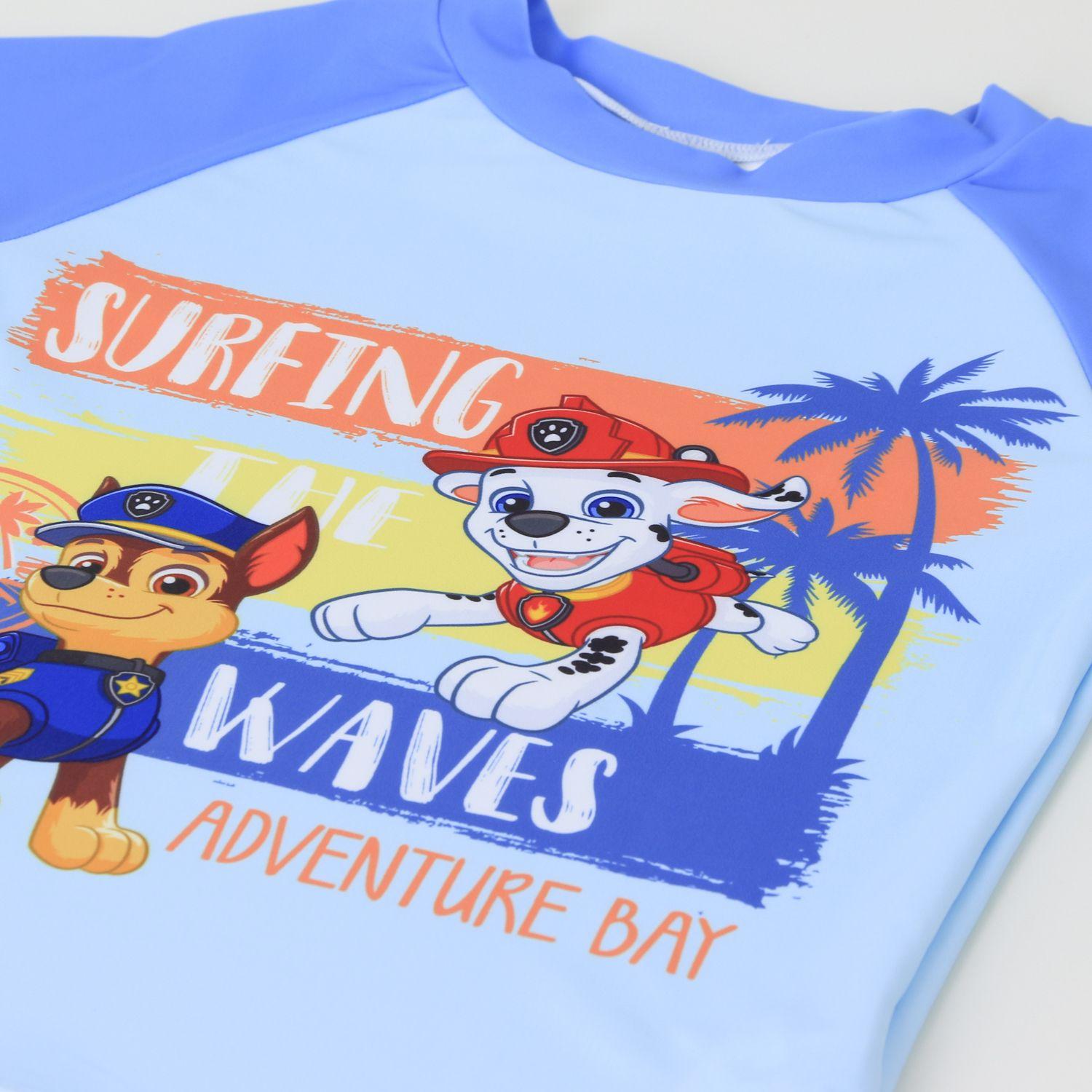 Polera UV Niño Celeste Surf Paw Patrol-2