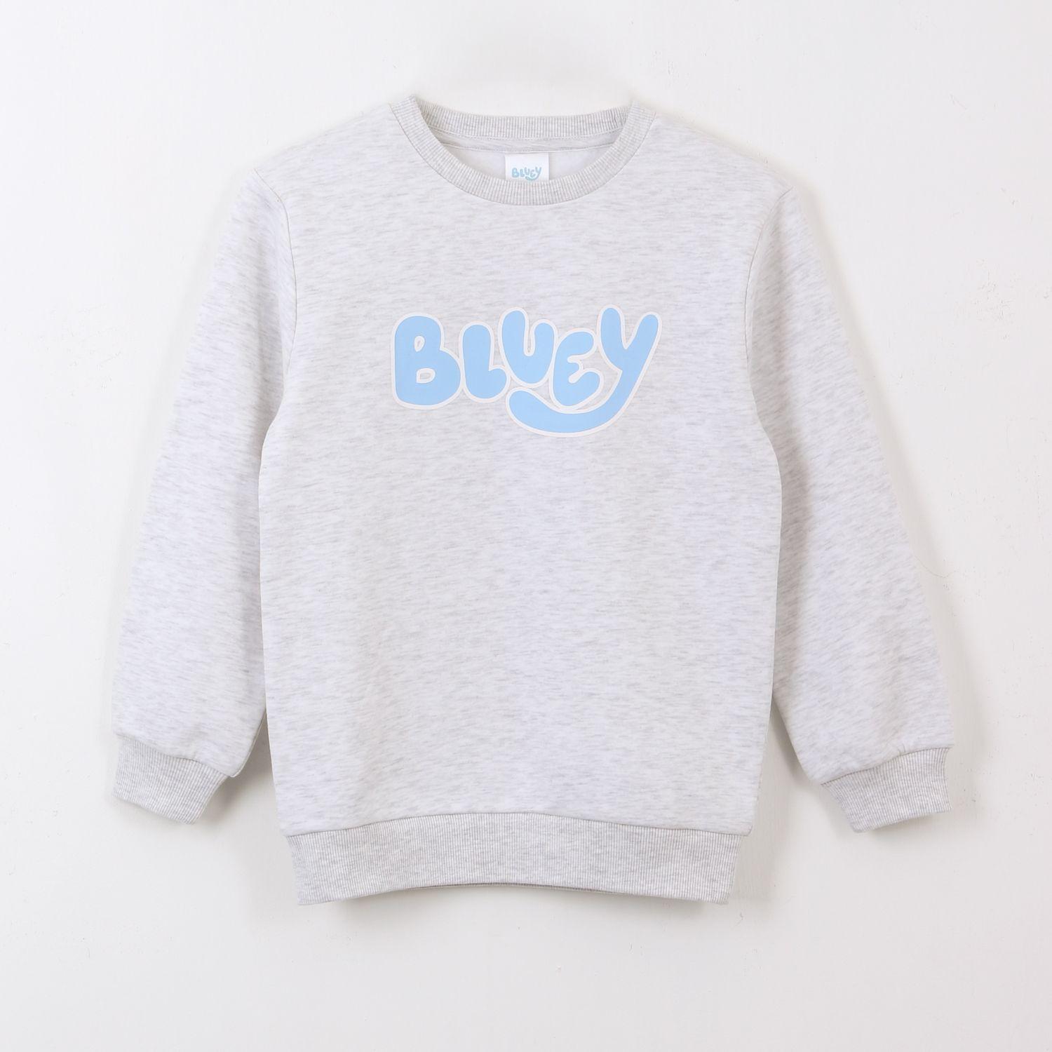 Polerón Cerrado Niño Back Print Sisters Gris Bluey-0