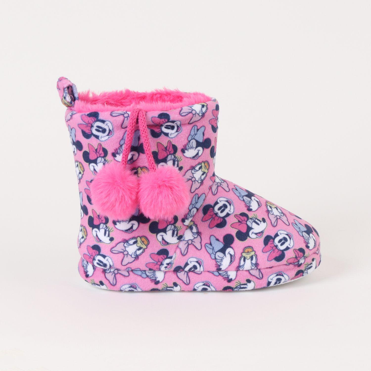 Pantufla Bota Niña Minnie & Daisy Faces Rosado Disney-1
