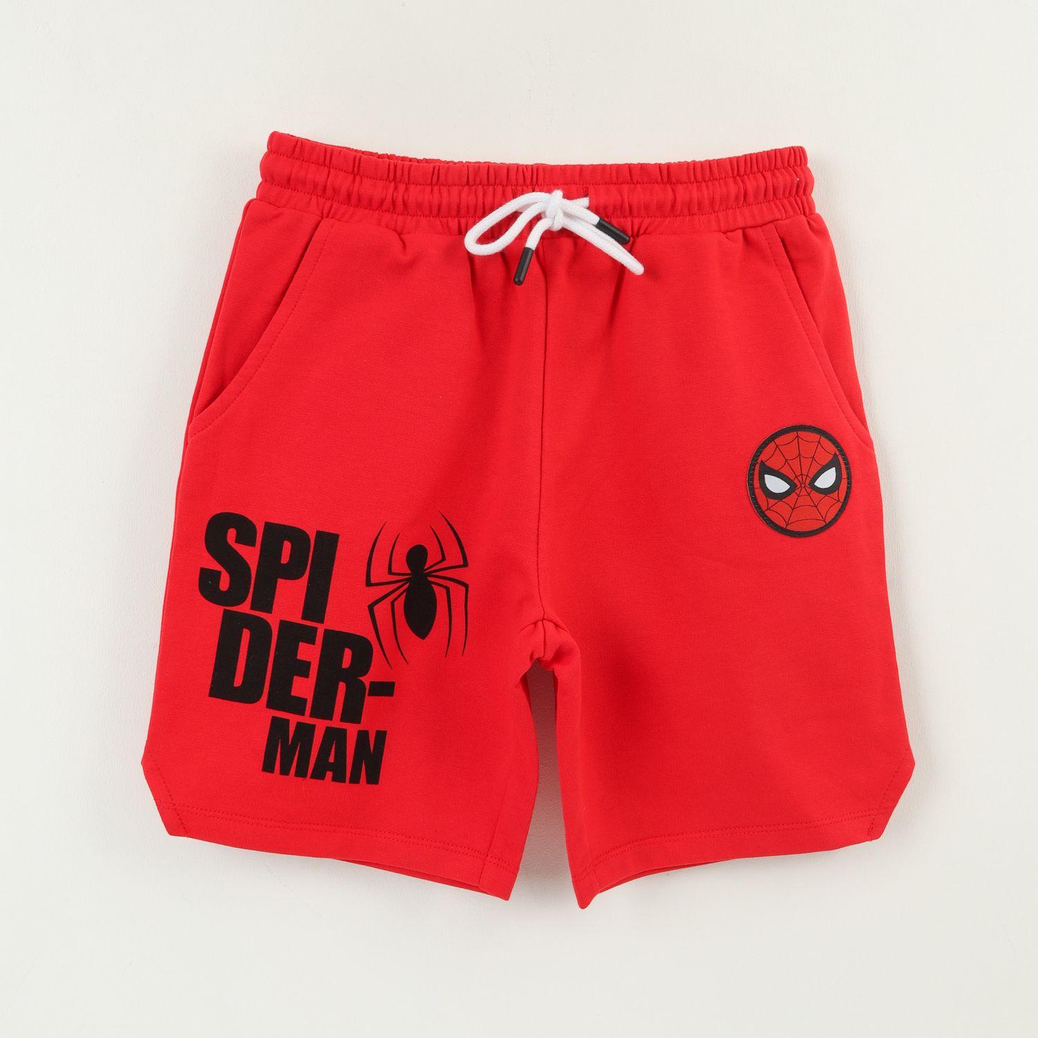 Short Cordón Niño Rojo Spiderman Letras Marvel-0