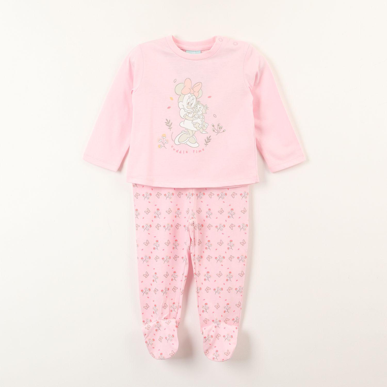 Conjunto Pijama Bebe Minnie Cuddle Time Rosado Disney-0