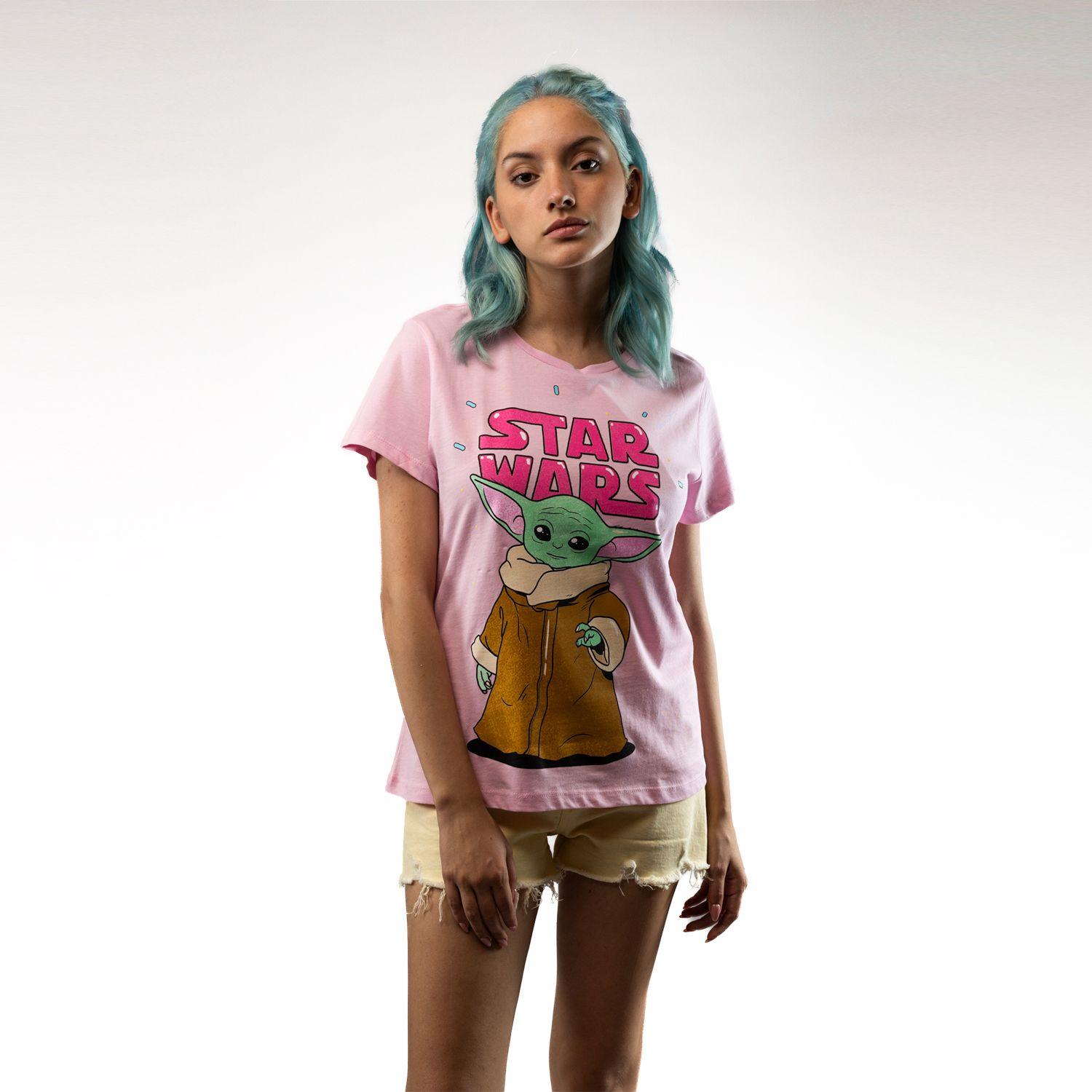 Polera Mujer YOU Star Wars  Grogu Rosado-0