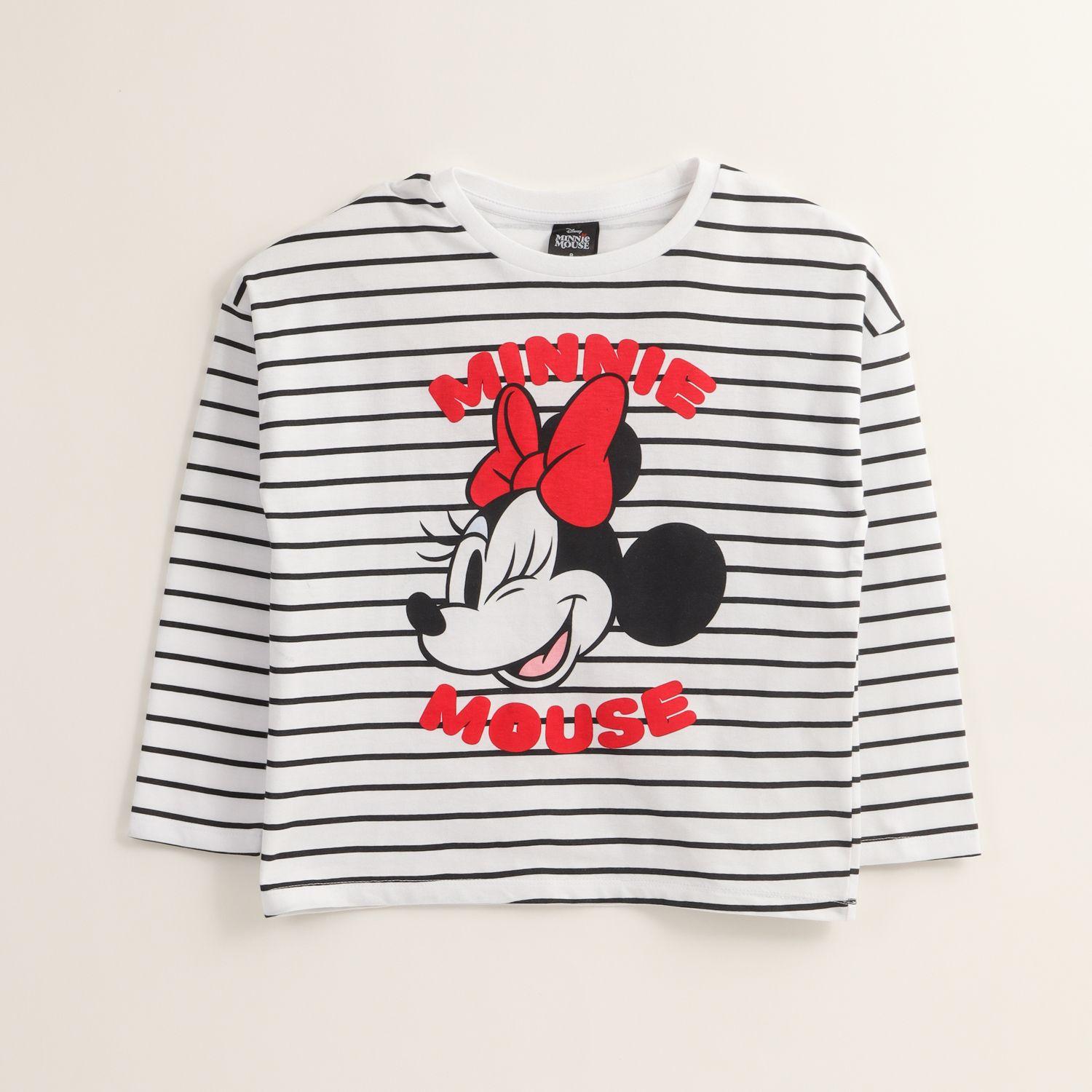 Polera Manga Larga Niña Minnie Classic Lines Blanco Disney-0