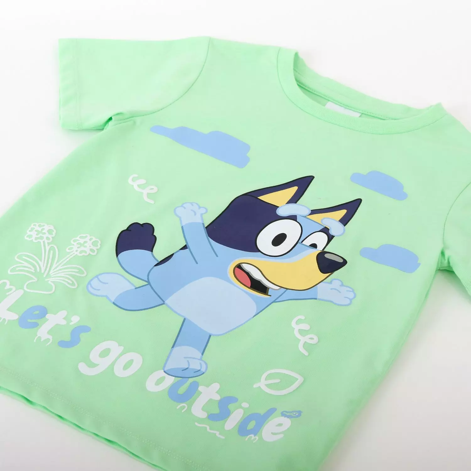 Pijama Manga Corta Niño Bluey Lets Go Verde-2