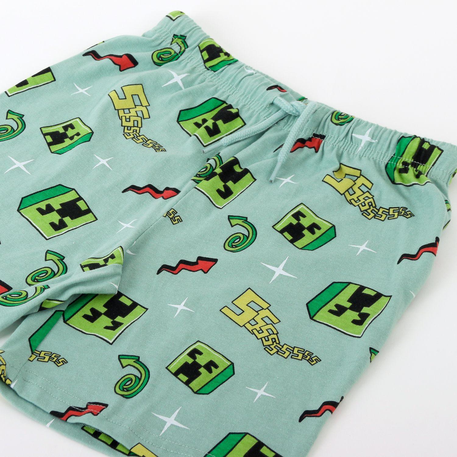 Pijama Manga Corta Niño Minecraft Creepers Verde-3