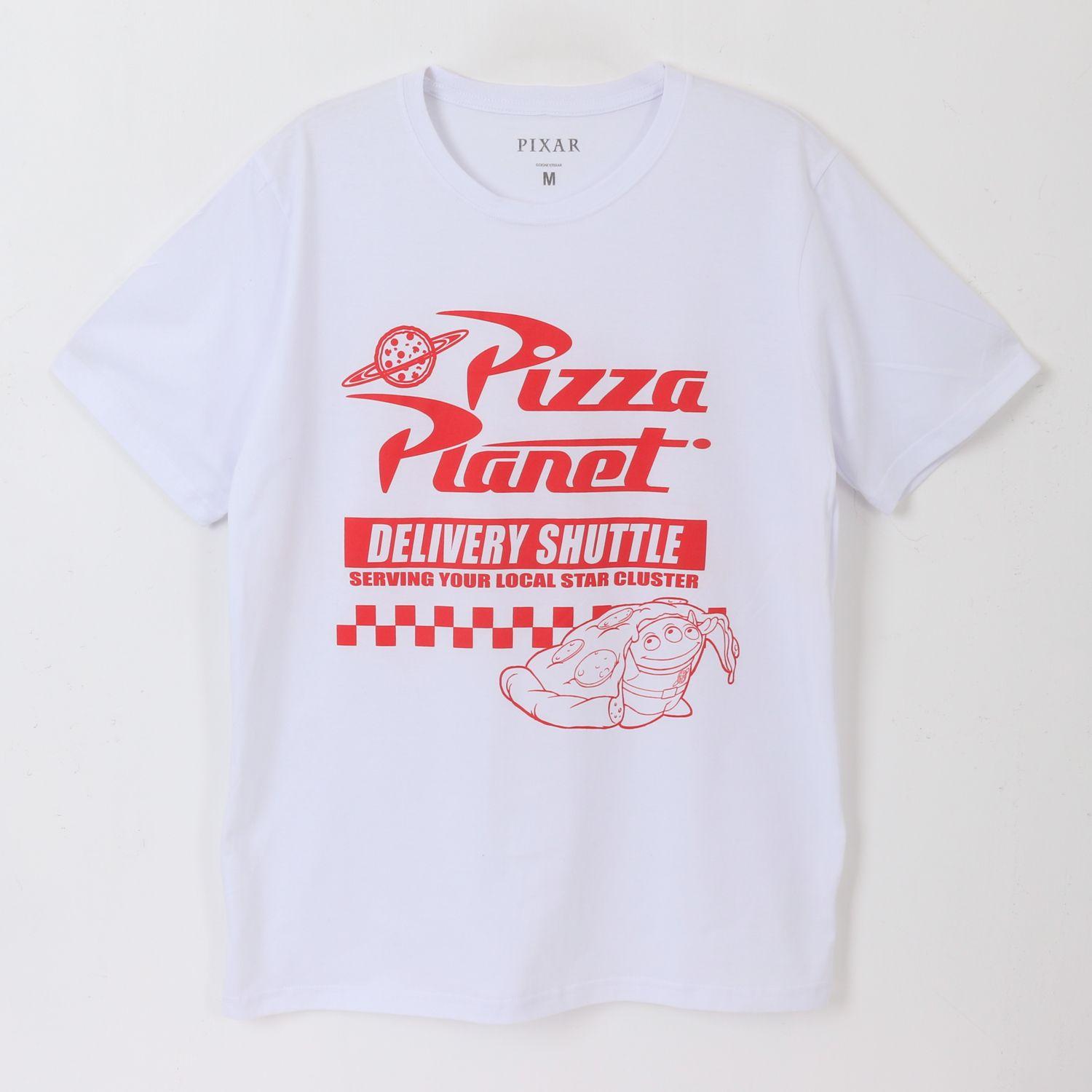 Polera Manga Corta Adulto Blanco Pizza Planet Pixar Disney-0