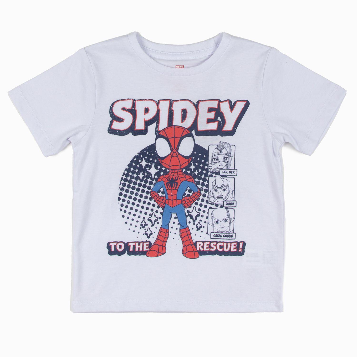 Polera Niño Ciudad Spidey Blanco Marvel-2