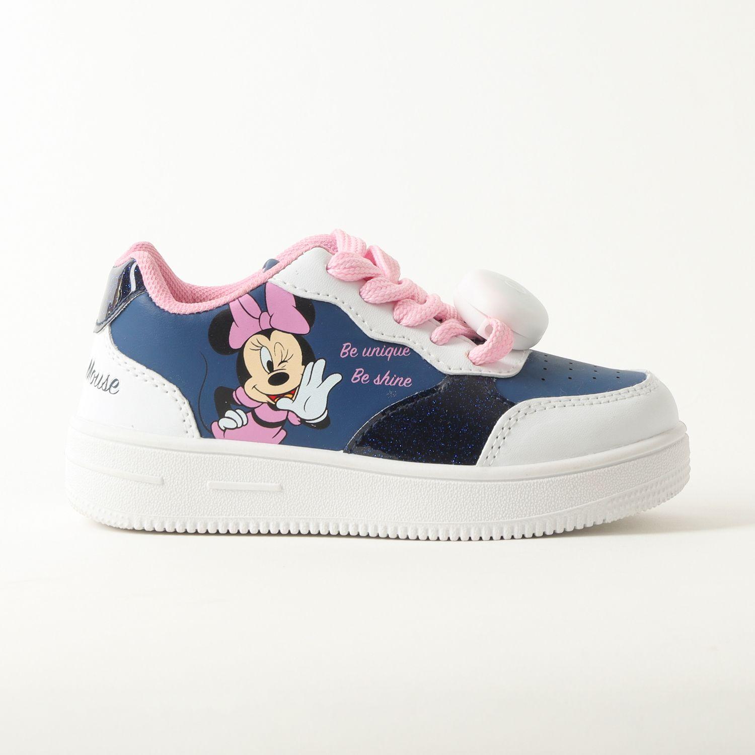 Zapatilla Niña Luces En Cordones Minnie Unique Azul Disney-0
