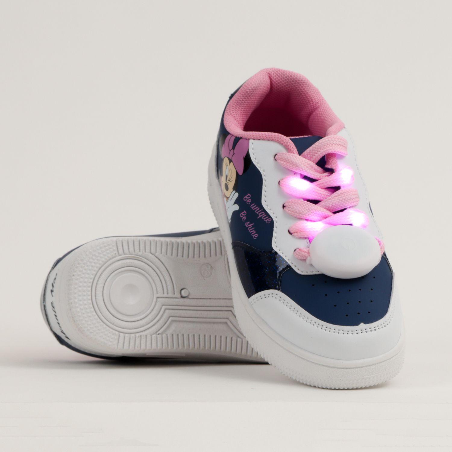 Zapatilla Niña Luces En Cordones Minnie Unique Azul Disney-3