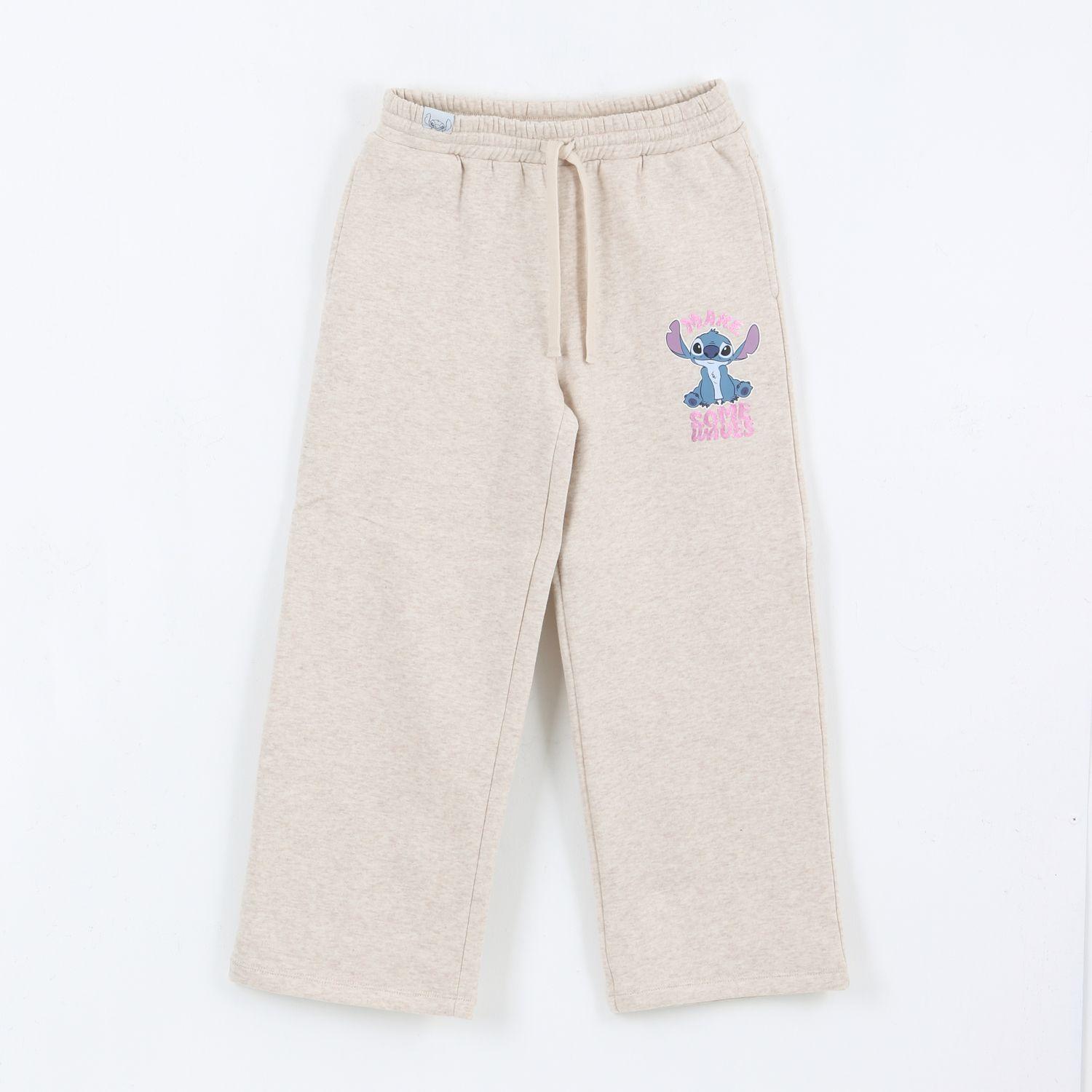 Pantalón de Buzo Niña Flare Lilo & Stitch Rosado Disney-0