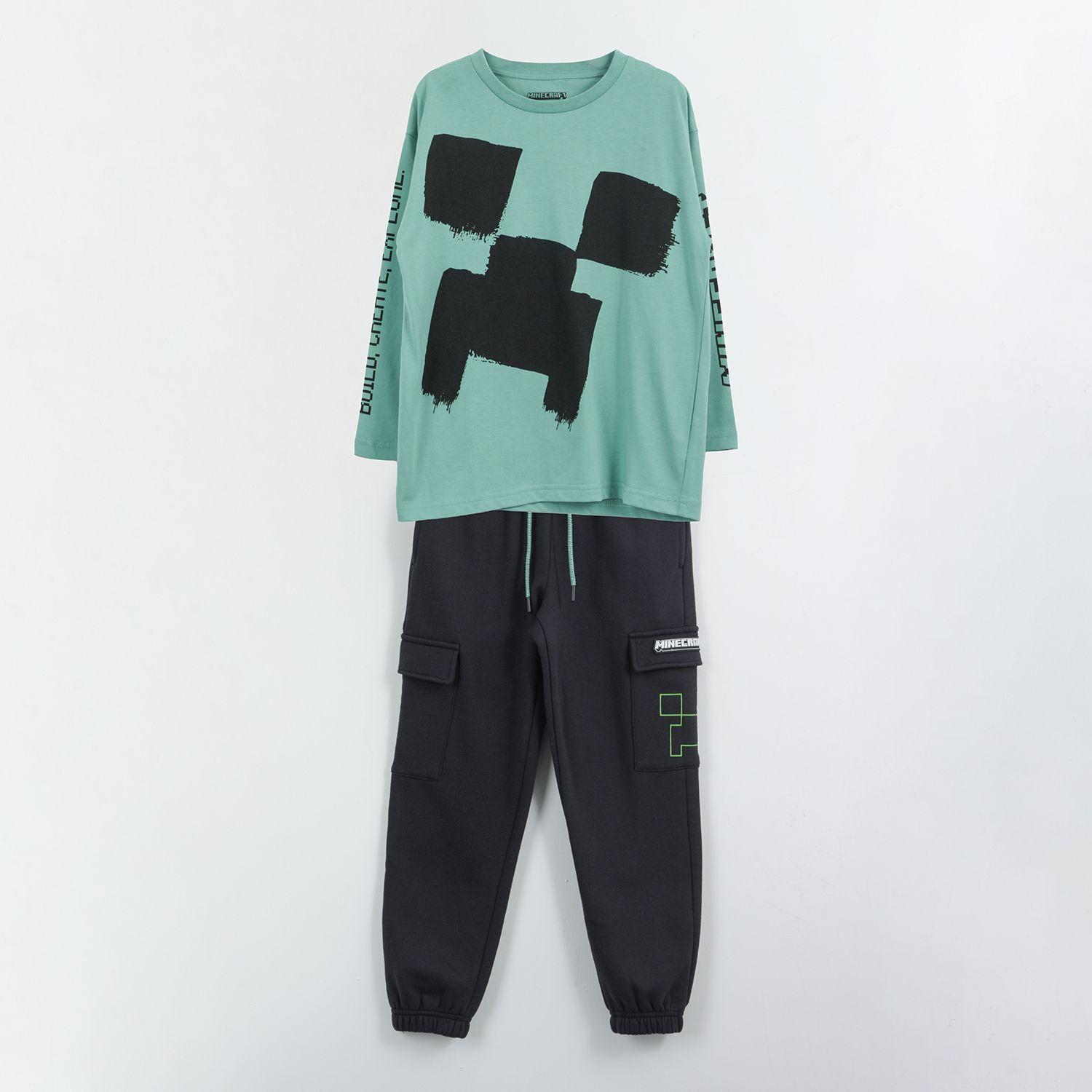 Conjunto Niño Creeper Cargo Verde Minecraft-0
