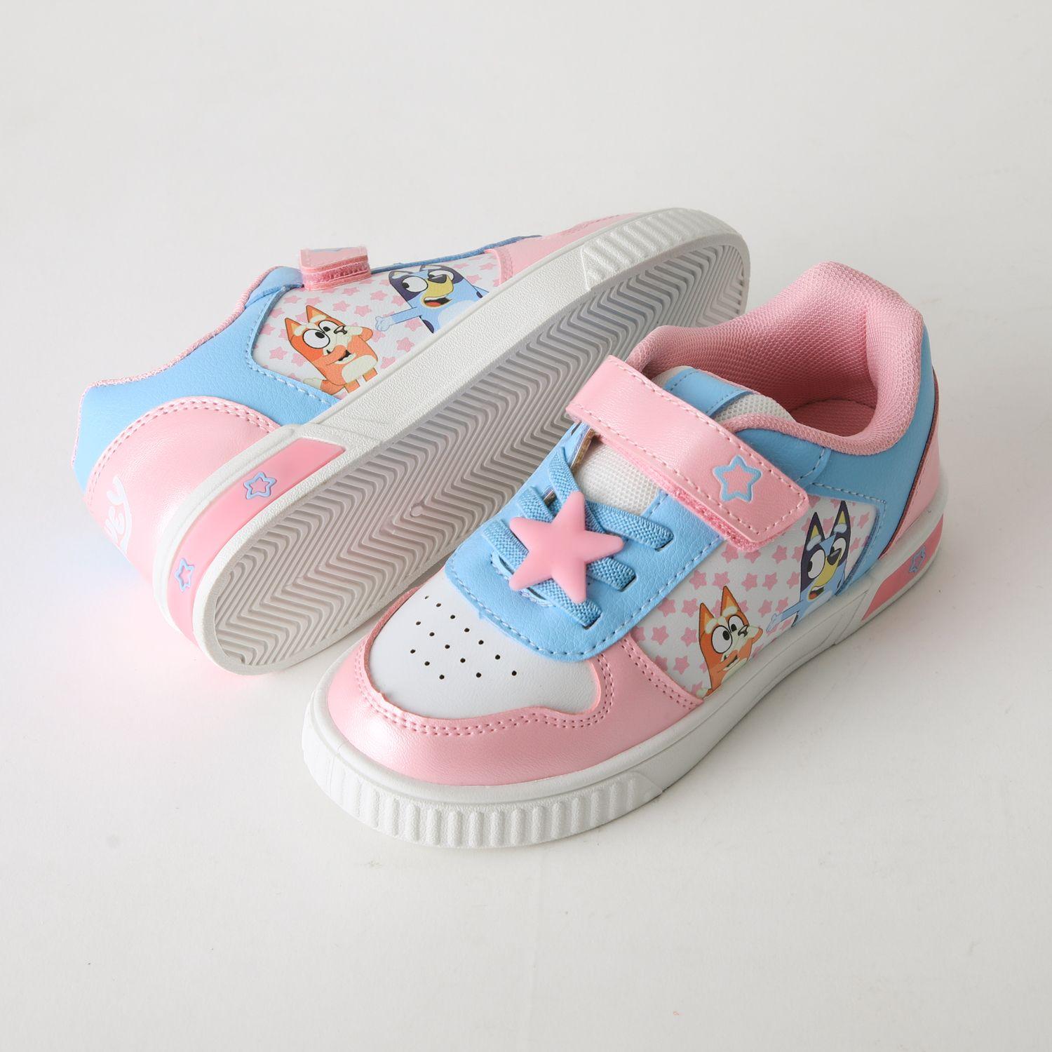 Zapatilla Luces Niña Velcro Estrellas Rosado Bingo & Bluey-3