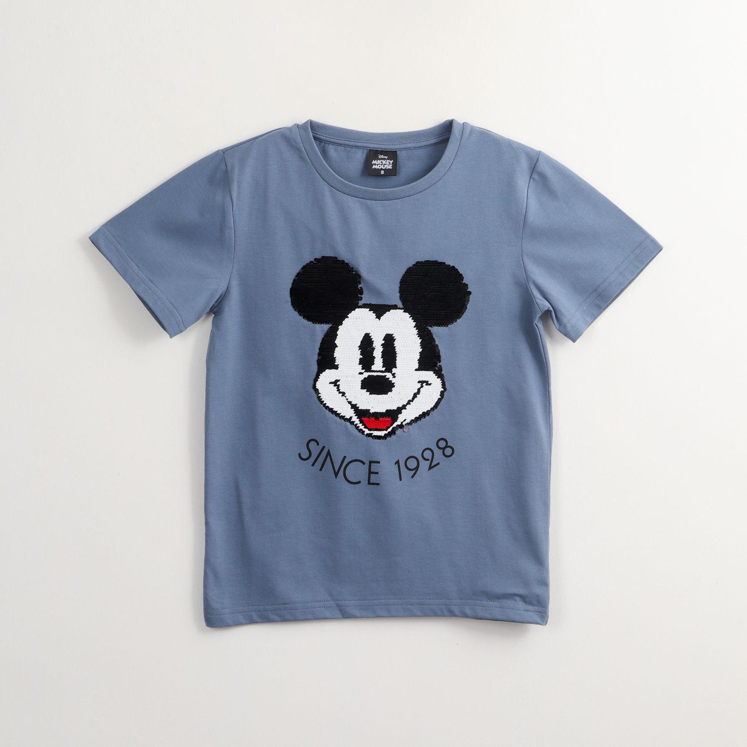 Polera Manga Corta Niño Mickey Lentejuelas 1998 Azul Disney-0
