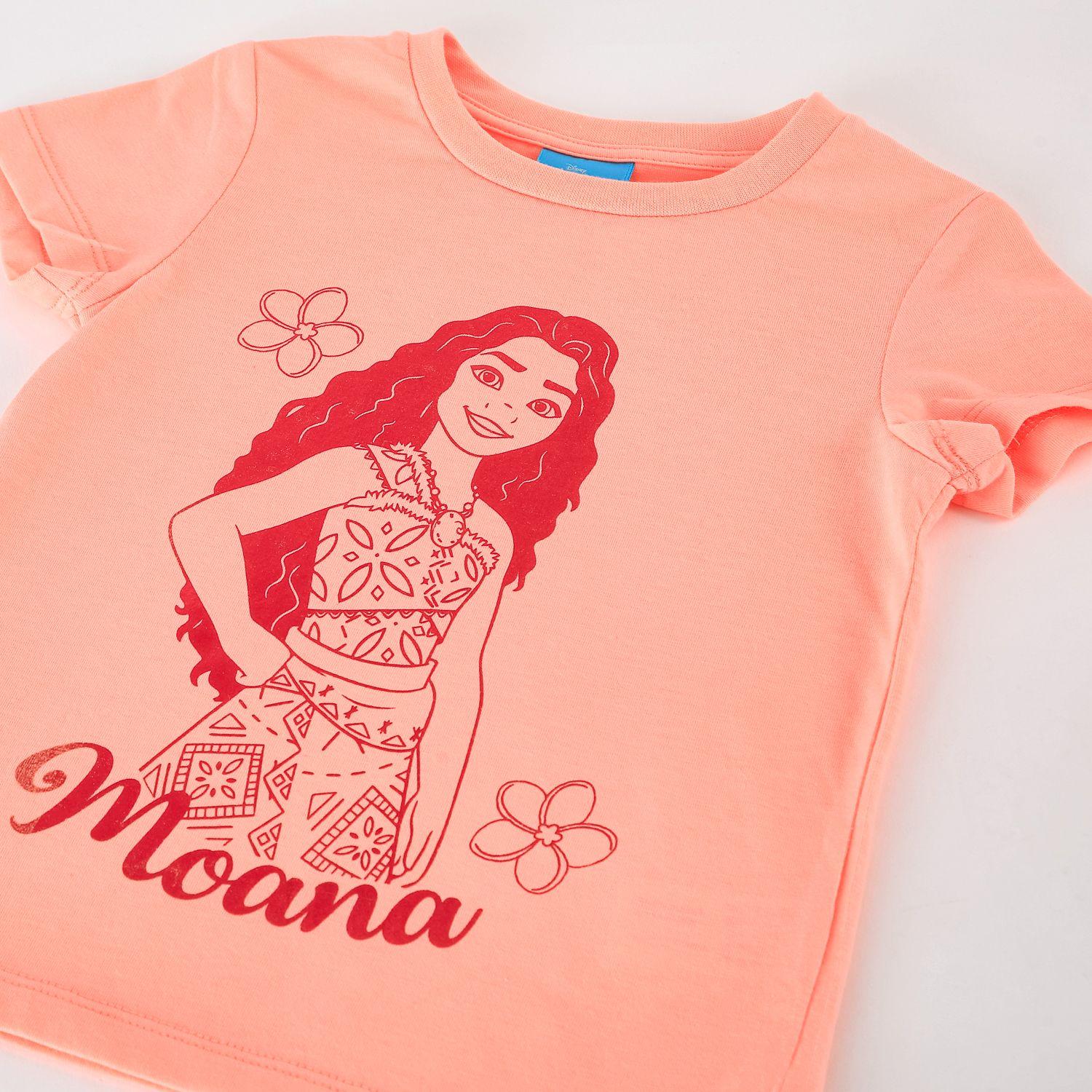 Polera Manga Corta Niña Moana Disney Foil Naranjo-2