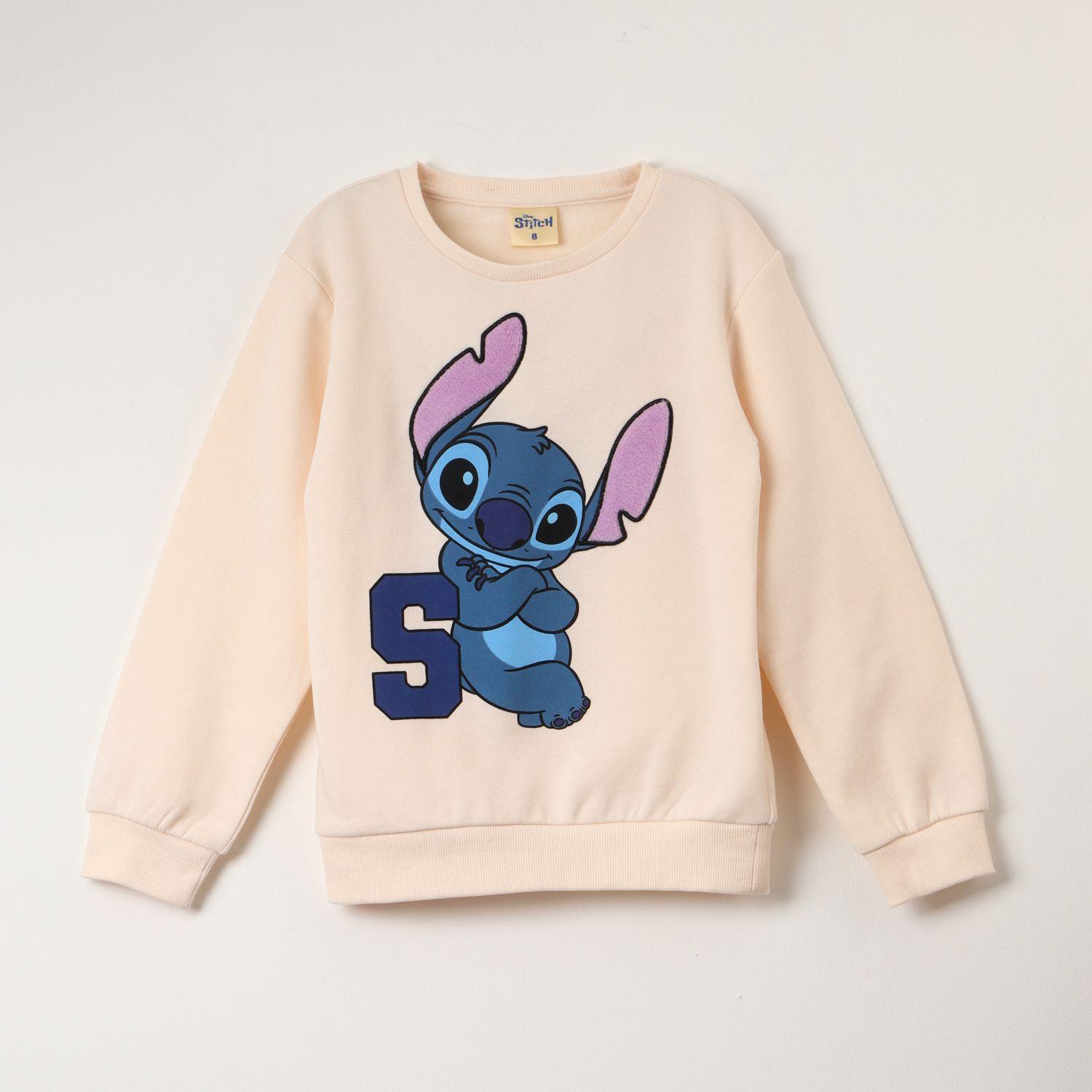 Poleron Cerrado Niña Lilo & Stitch "S" Beige Disney-0