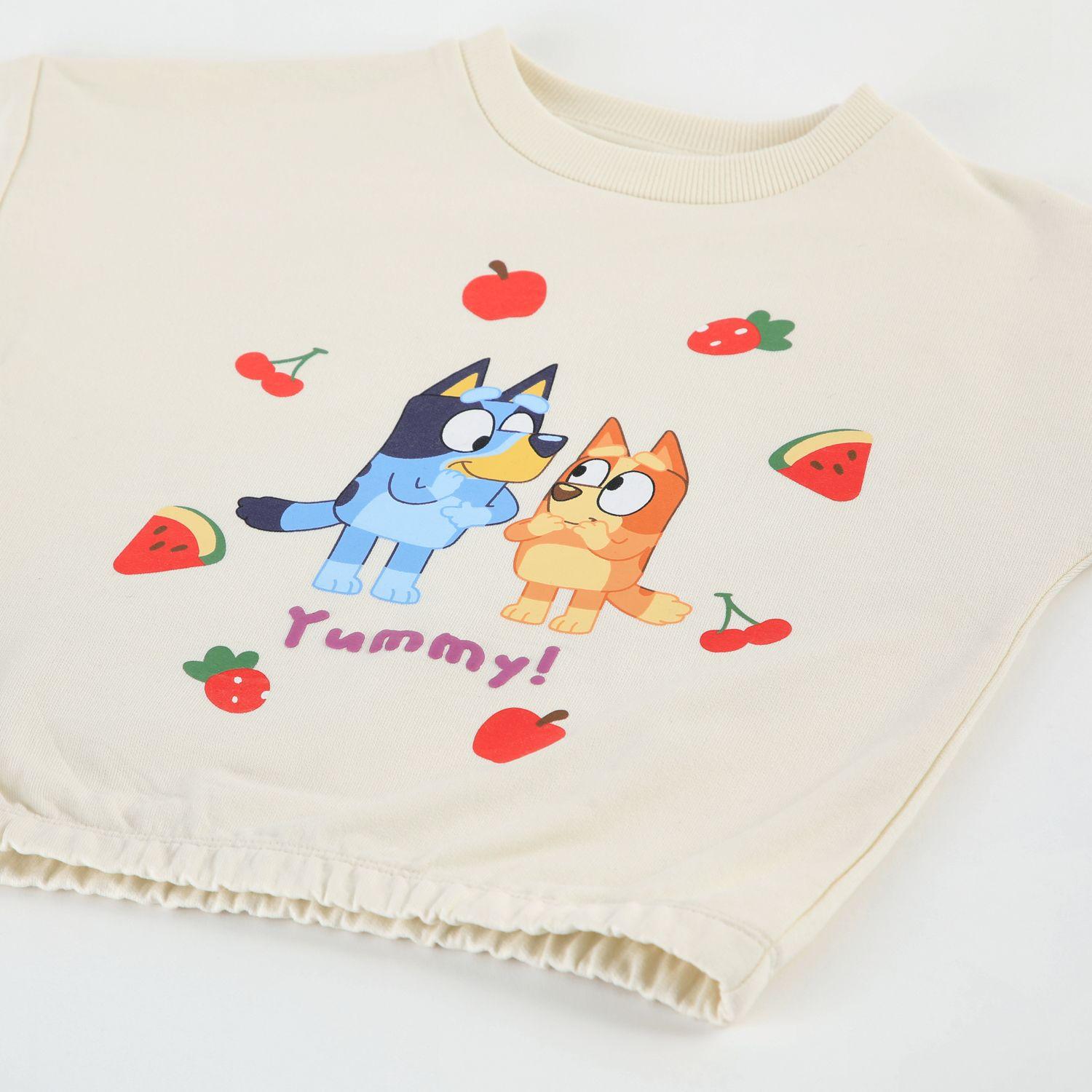 Conjunto Buzo Niña Bluey Frutillas Blanco-2