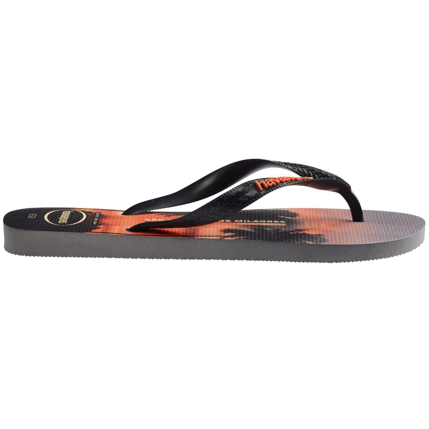 Sandalia Hombre Top Surfer Negro Naranja Atardecer Havaianas-2