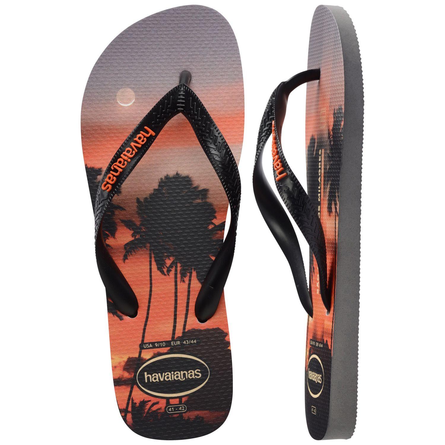 Sandalia Hombre Top Surfer Negro Naranja Atardecer Havaianas-4