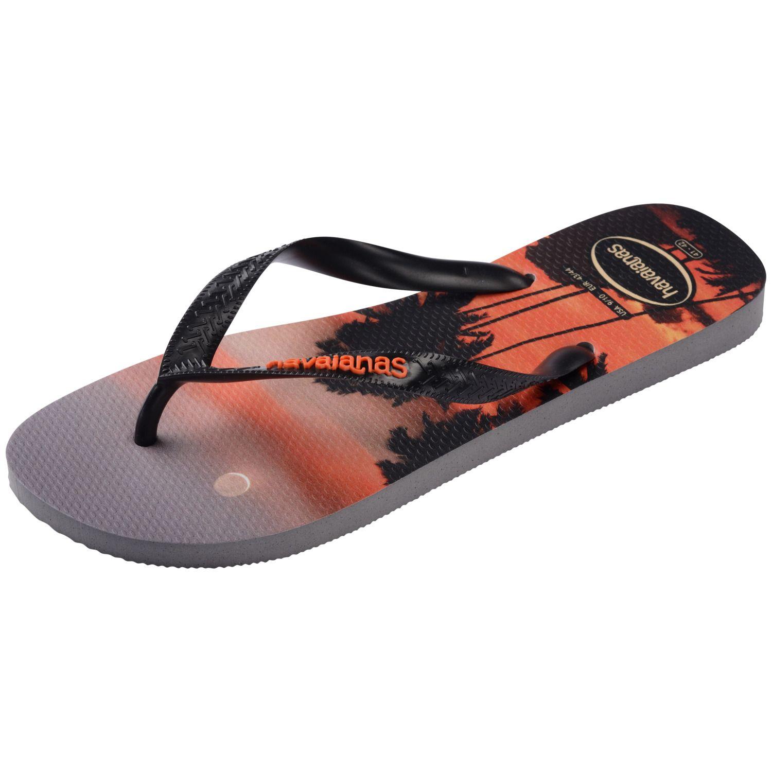 Sandalia Hombre Top Surfer Negro Naranja Atardecer Havaianas-5