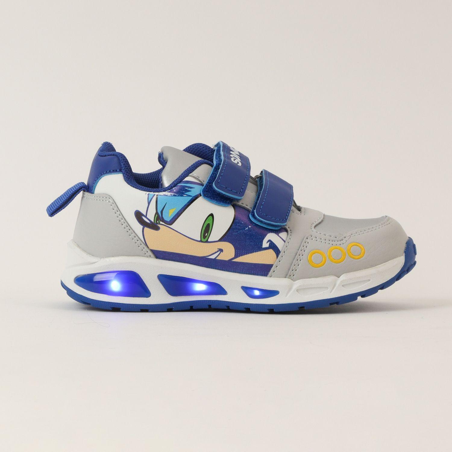 Zapatilla Con Luces Niño Face Gris Sonic-0