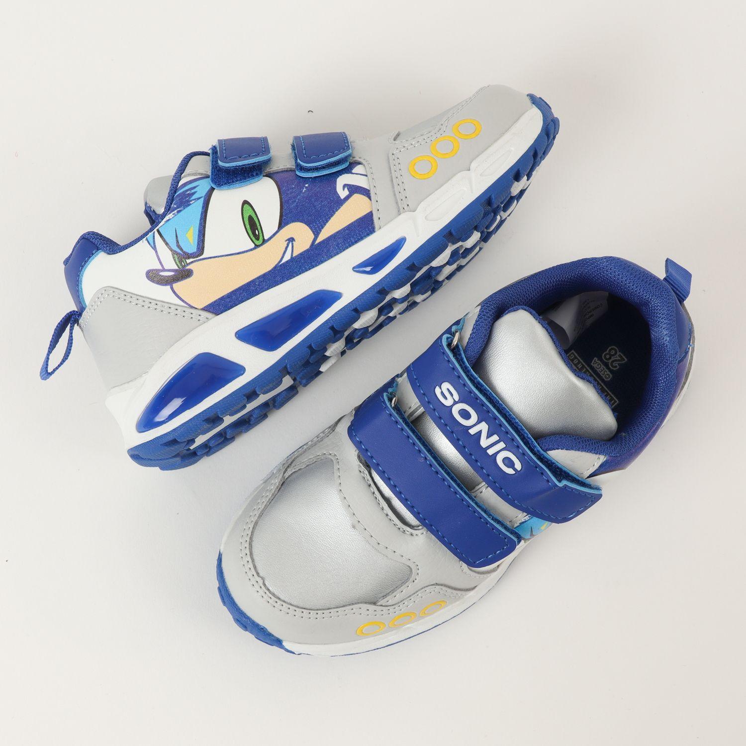 Zapatilla Con Luces Niño Face Gris Sonic-2