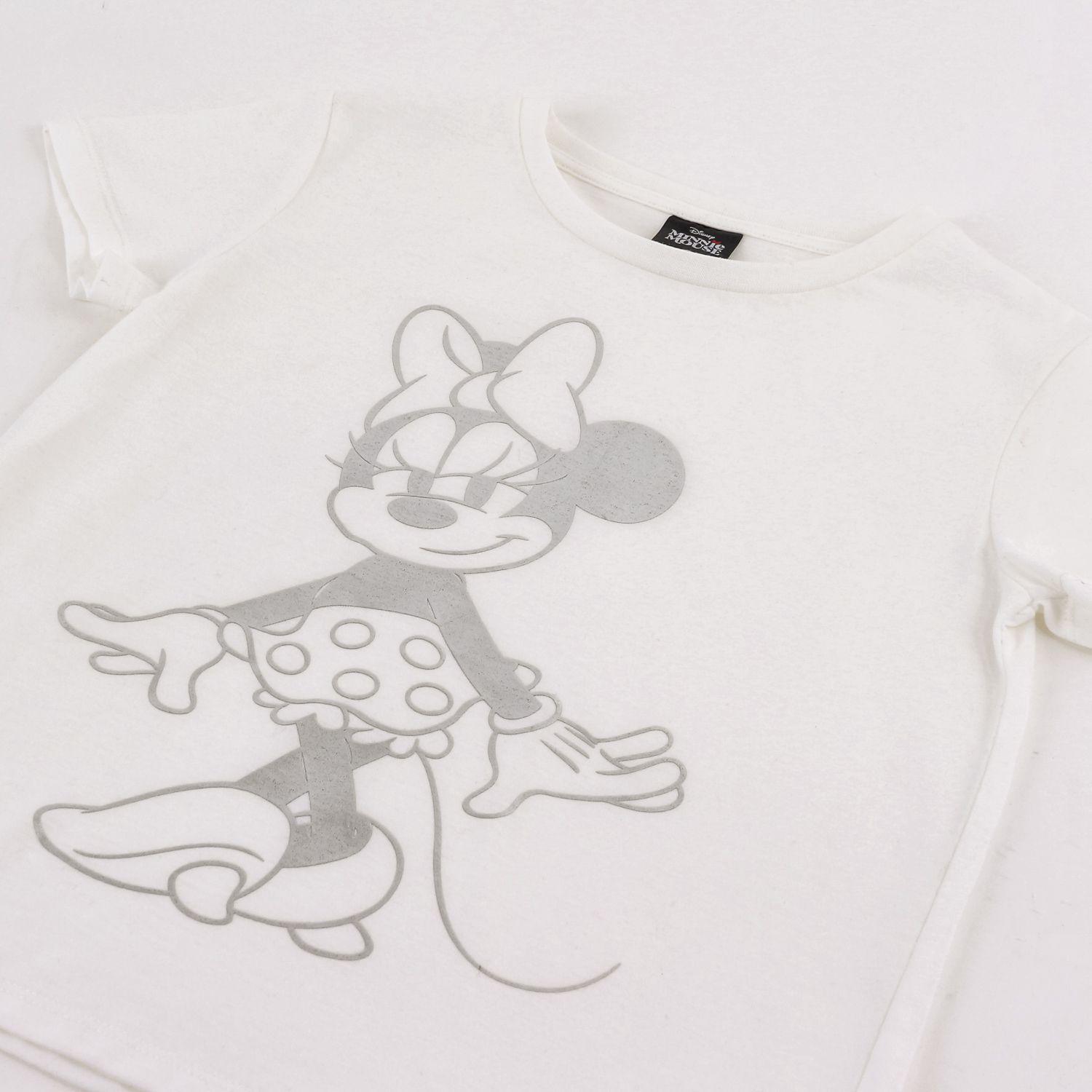 Polera Manga Corta Niña Minnie Disney Tonal Blanco-2