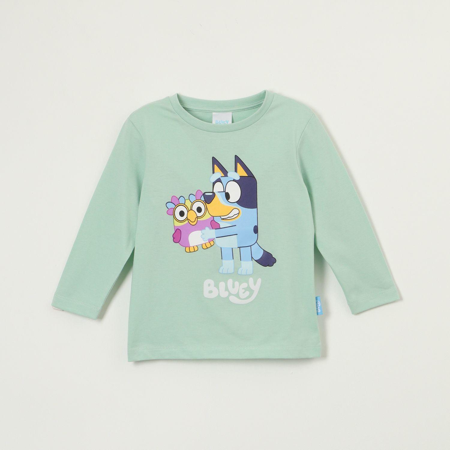 Polera Manga Larga Niño Peluche Verde Bluey-0