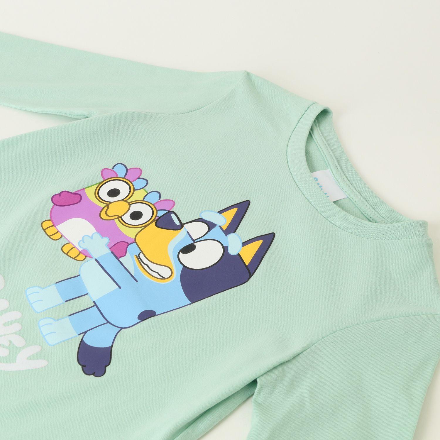 Polera Manga Larga Niño Peluche Verde Bluey-1