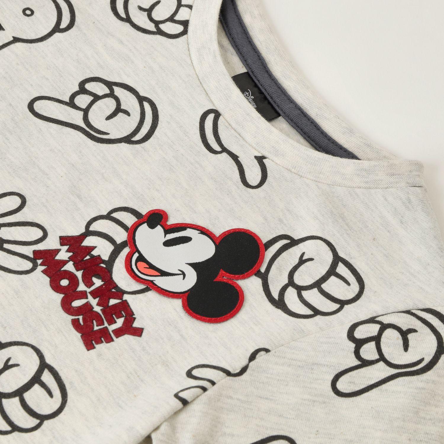 Polera Manga Larga Niño Mickey Hands Gris Disney-1
