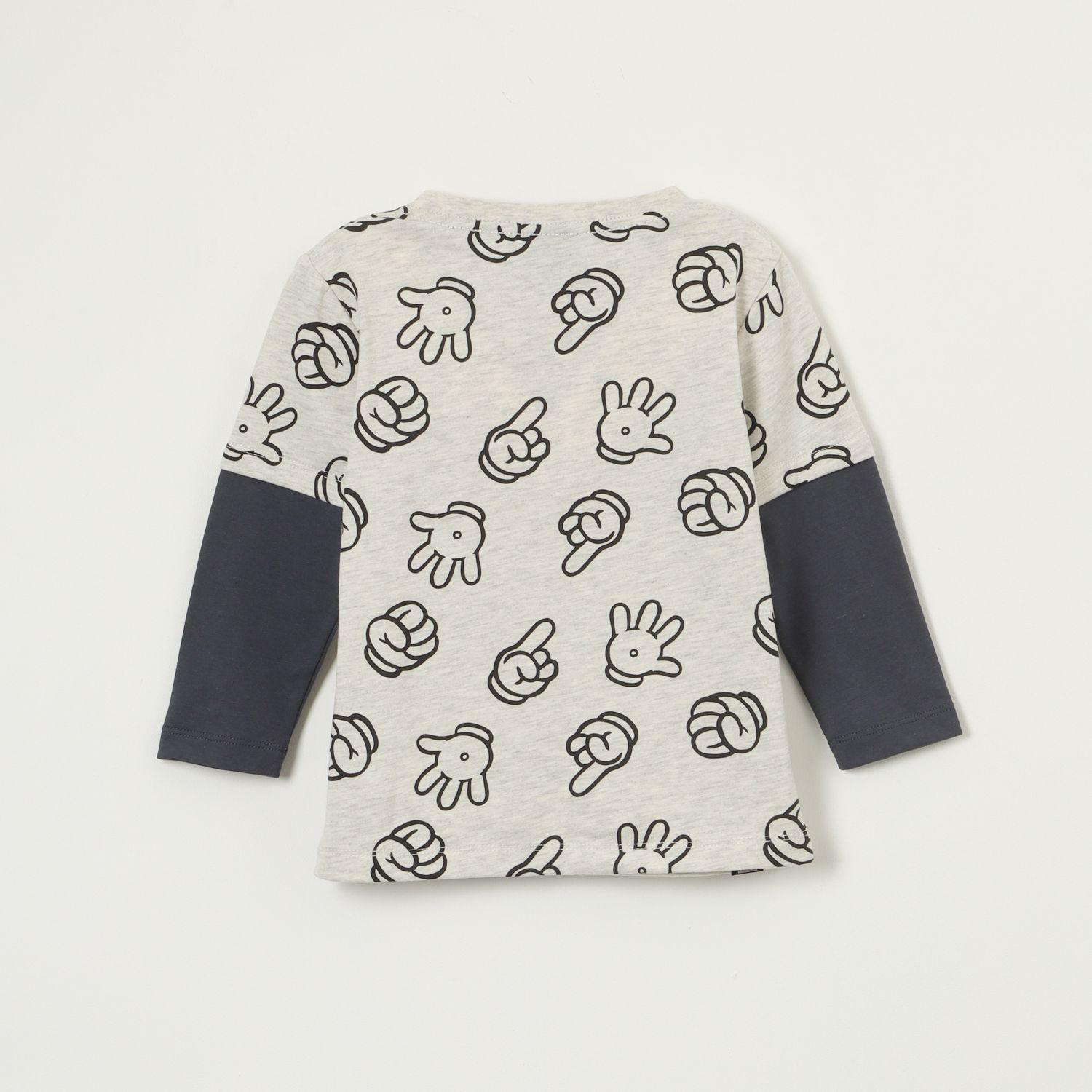 Polera Manga Larga Niño Mickey Hands Gris Disney-2