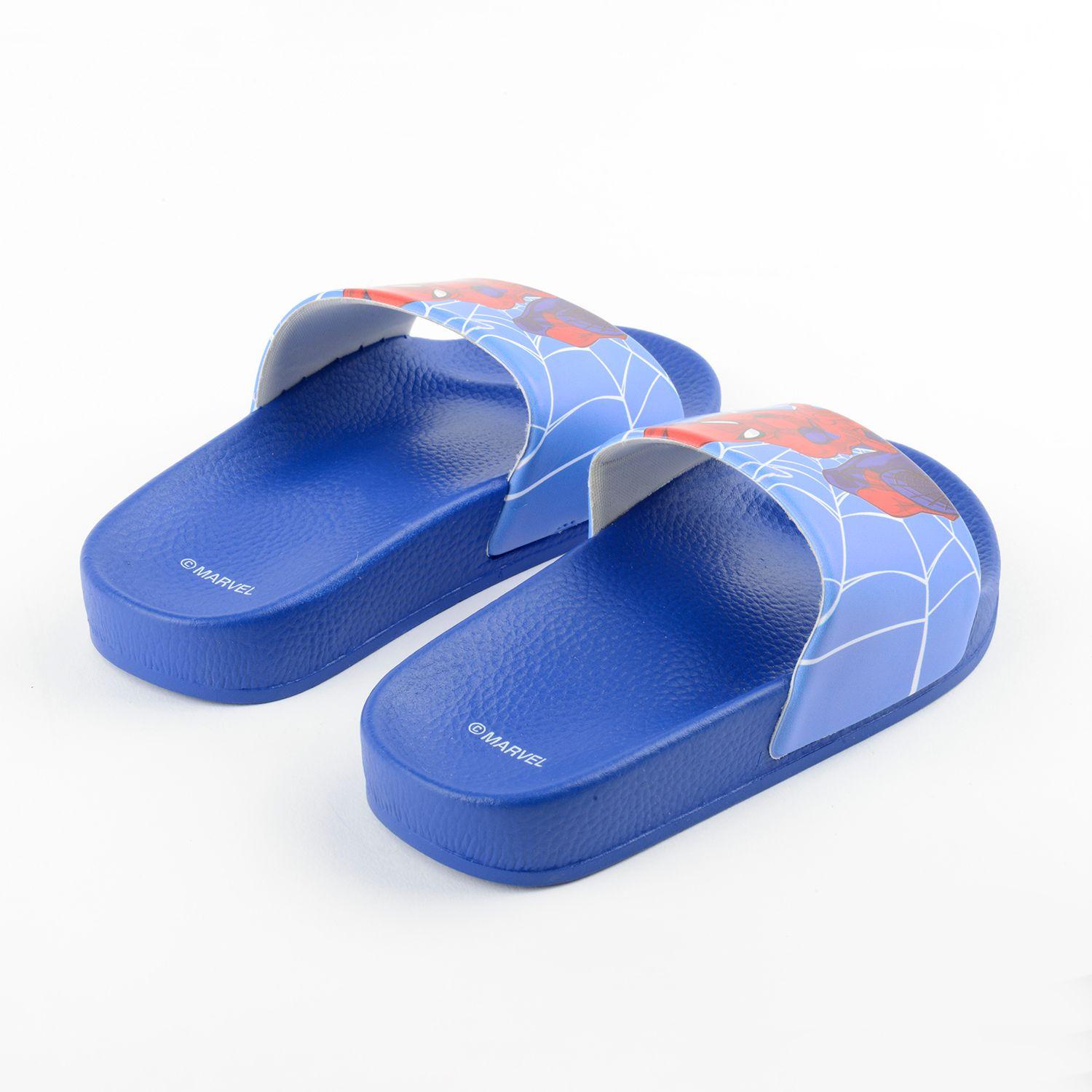 Sandalia Slide Niño Telaraña Spiderman Azul Marvel-2