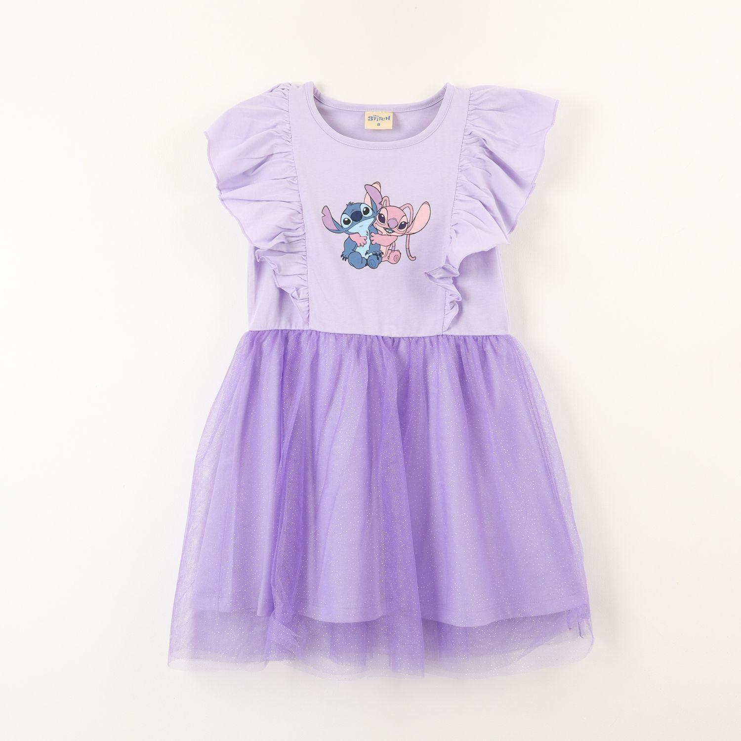 Vestido Niña Tull Lilo & Stitch Angel Hug Morado Disney-0