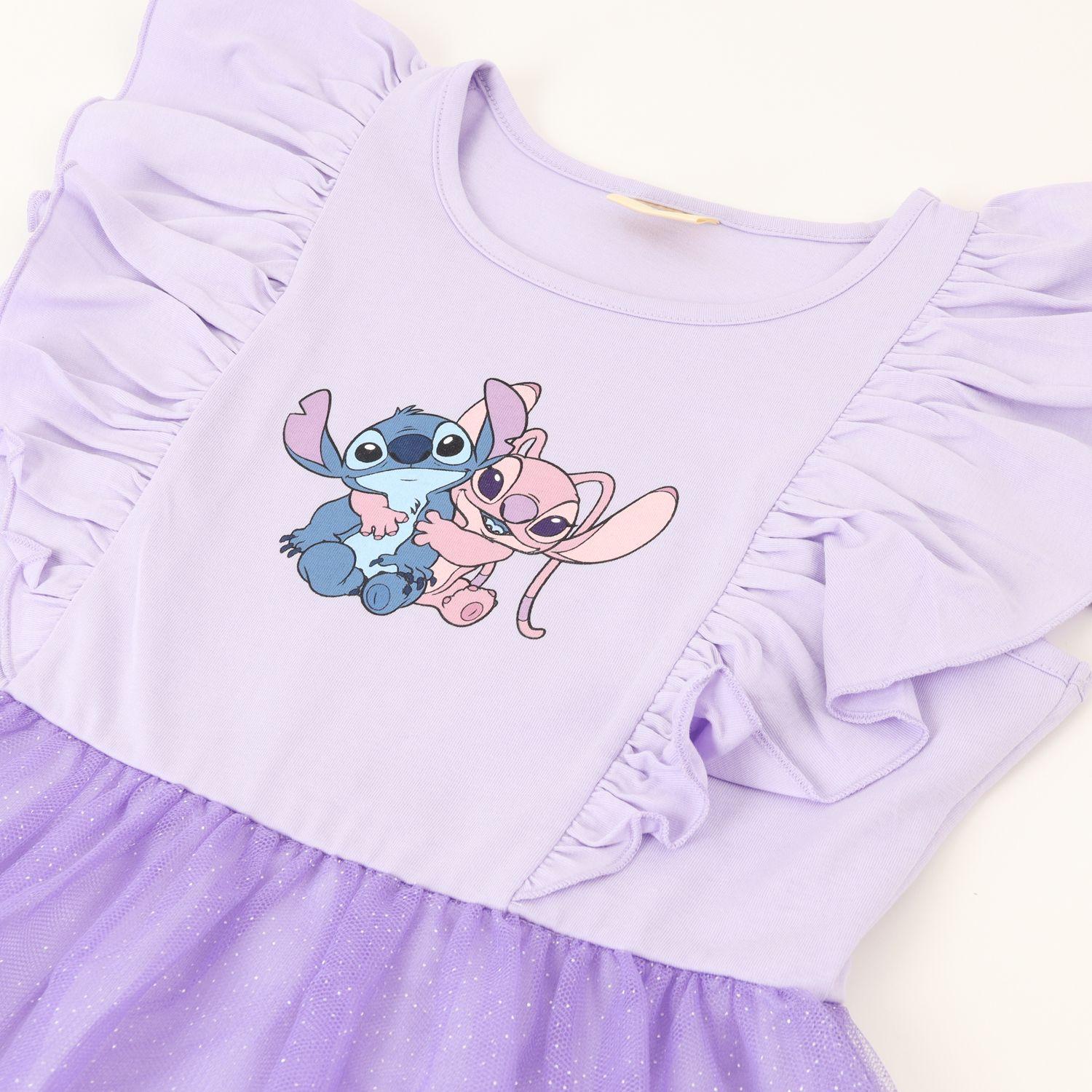 Vestido Niña Tull Lilo & Stitch Angel Hug Morado Disney-1