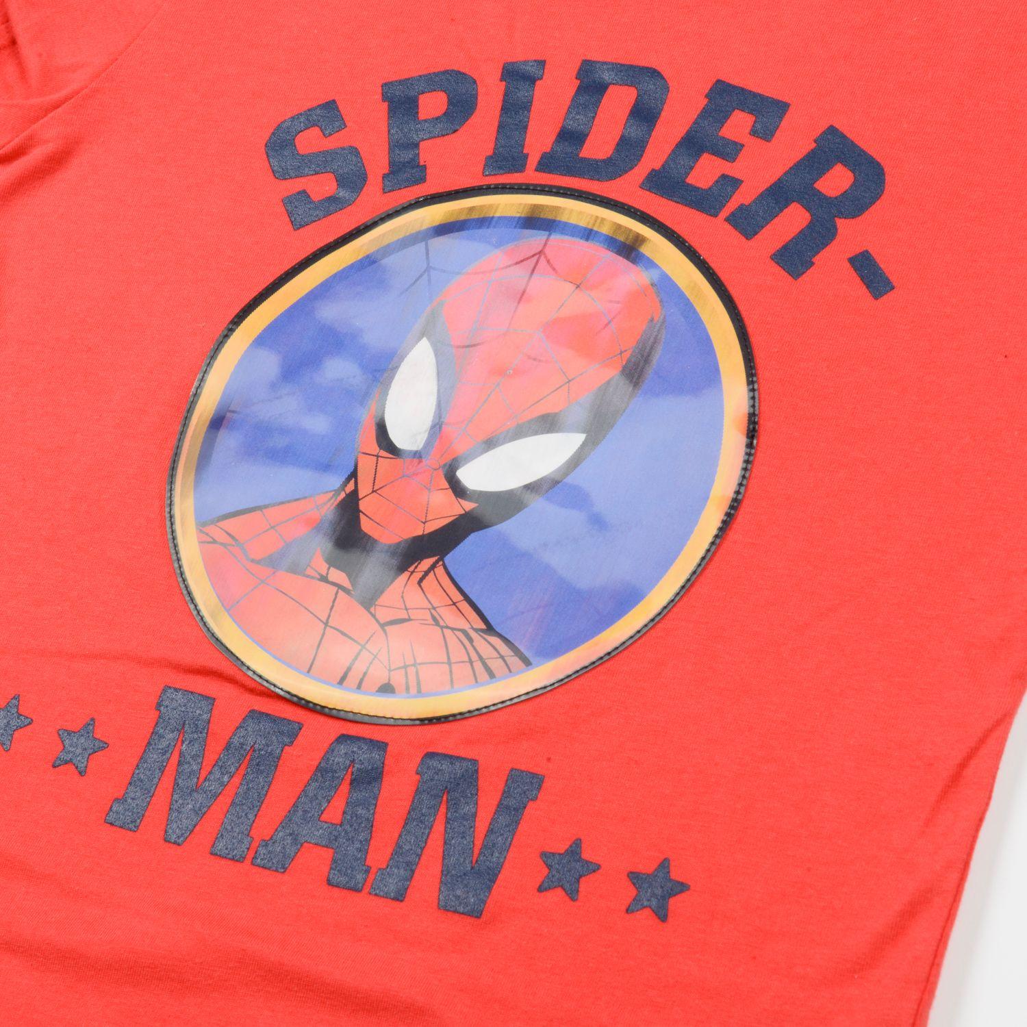 Polera Manga Corta Niño Holograma Spiderman Rojo Marvel-2