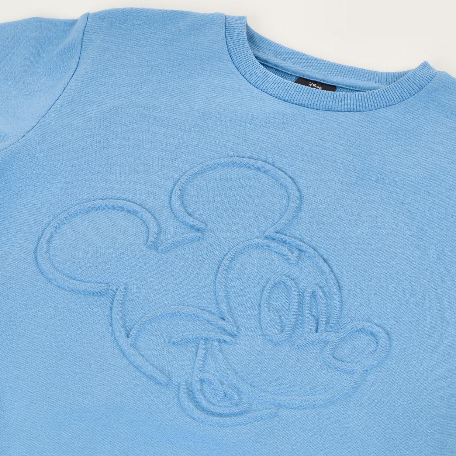 Poleron Cerrado Niño Mickey Relieve Emboss Azul Disney-1